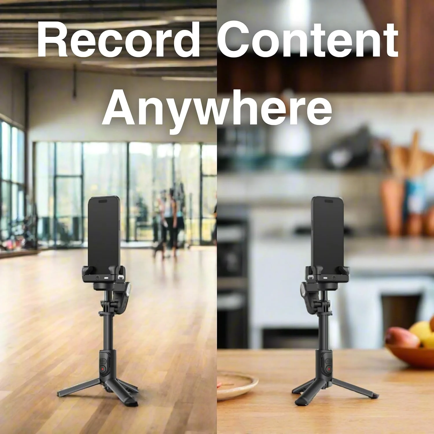 گیمبال موبایل Aochuan M2 Pro، تثبیت کننده ویدئو، مونوپاد و سه پایه، ردیابی بدن با هوش مصنوعی، نور مغناطیسی، گیمبال تاشو و قابل حمل آیفون و اندروید برای ولاگ، یوتیوب، تیک تاک و ویدیوهای اینستاگرام