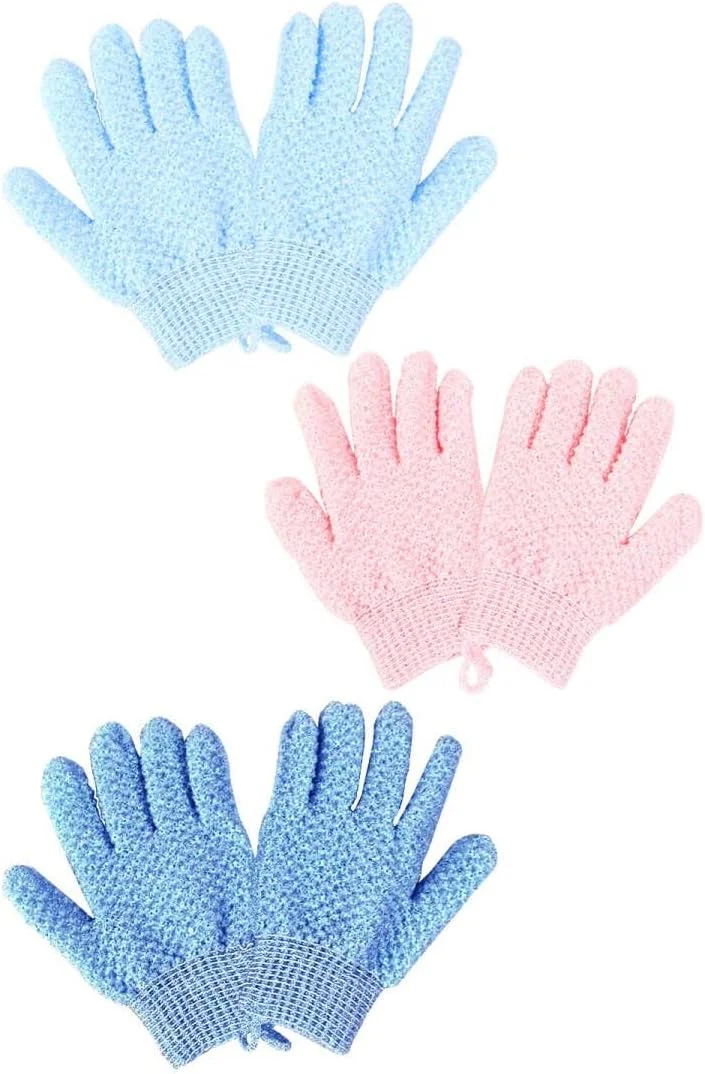دستکش لایه بردار دوش ORiTi، 3 جفت، دو طرفه، پاک کننده عمیق پوست مرده برای ماساژ اسپا و اسکراب بدن، اسکرابر لایه بردار پوست