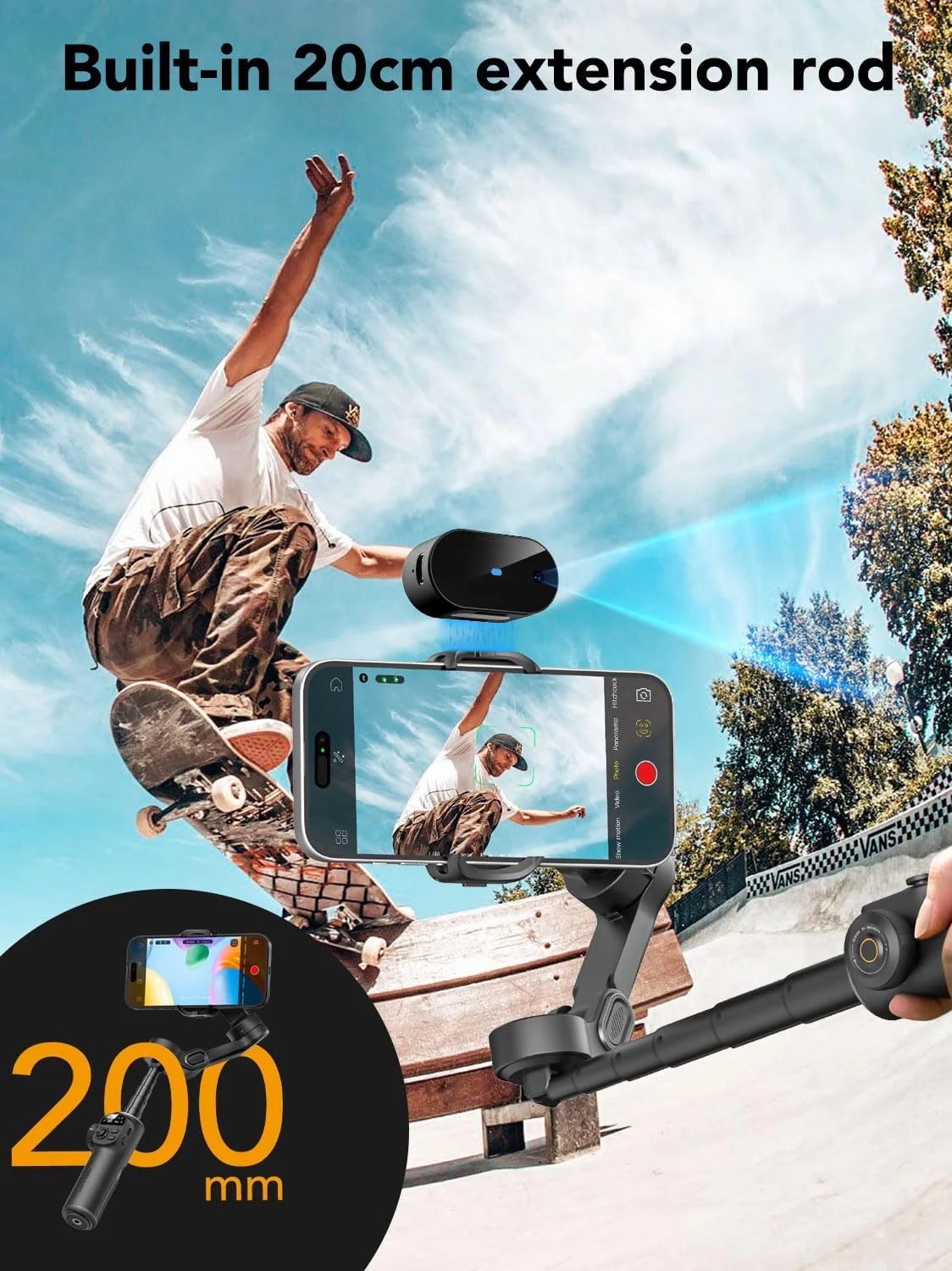 AOCHUAN Gimbal Stabilizer for Smartphone, NO APP Tracking, 20CM Extension Rod, Face & Object Tracking Stabilizer for iPhone & Android, 3-Axis OLED Gimbal for Video Recording-AOCHUAN Smart X2AI AOCHUAN Gimbal Stabilizer for Smartphone, NO APP Tracking, 20CM Extension Rod, Face & Object Tracking Stabilizer for iPhone & Android, 3-Axis OLED Gimbal for Video Recording-AOCHUAN Smart X2AI