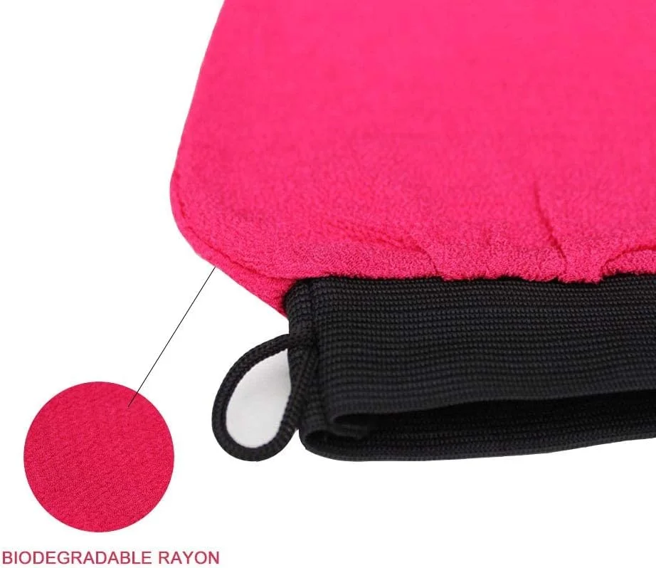 ORiTi 4 Pack Body Deep Exfoliating Hammam Gloves, Body Scrub Glove Dead Skin Remove Bath Body Mitt with Hanging Loop