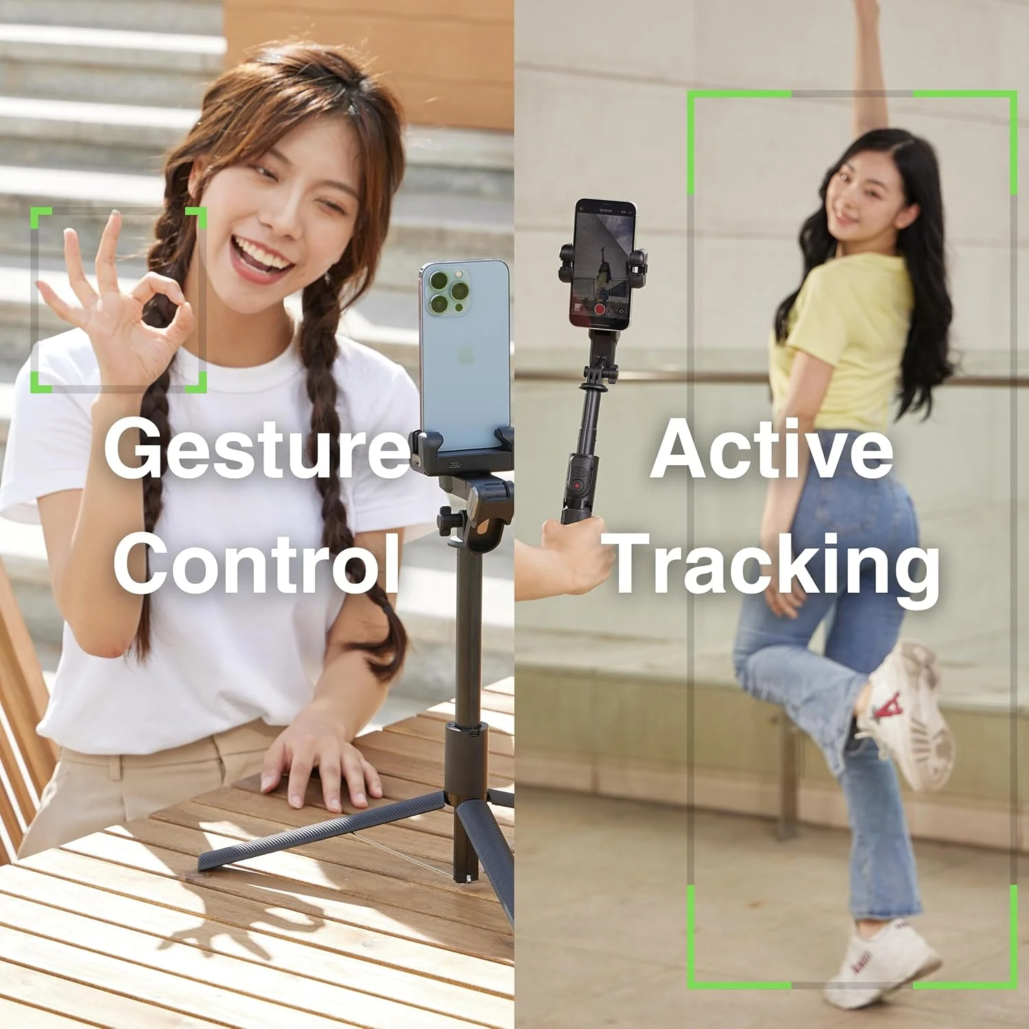 گیمبال موبایل Aochuan M2 Pro، تثبیت کننده ویدئو، مونوپاد و سه پایه، ردیابی بدن با هوش مصنوعی، نور مغناطیسی، گیمبال تاشو و قابل حمل آیفون و اندروید برای ولاگ، یوتیوب، تیک تاک و ویدیوهای اینستاگرام