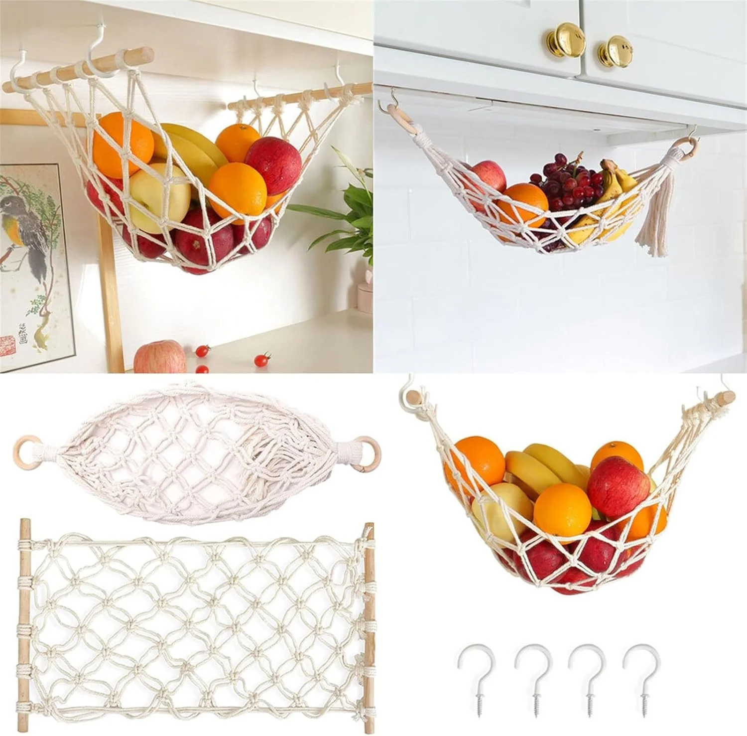 سبد میوه LOYOUYEO، آویز میوه زیر کابینت، سبد آویز بافته شده برای سبزیجات، سبد سازمان دهنده آویز آشپزخانه خانگی (56 سانتی متر) سبد میوه LOYOUYEO، آویز میوه زیر کابینت، سبد آویز بافته شده برای سبزیجات، سبد سازمان دهنده آویز آشپزخانه خانگی (56 سانتی متر)