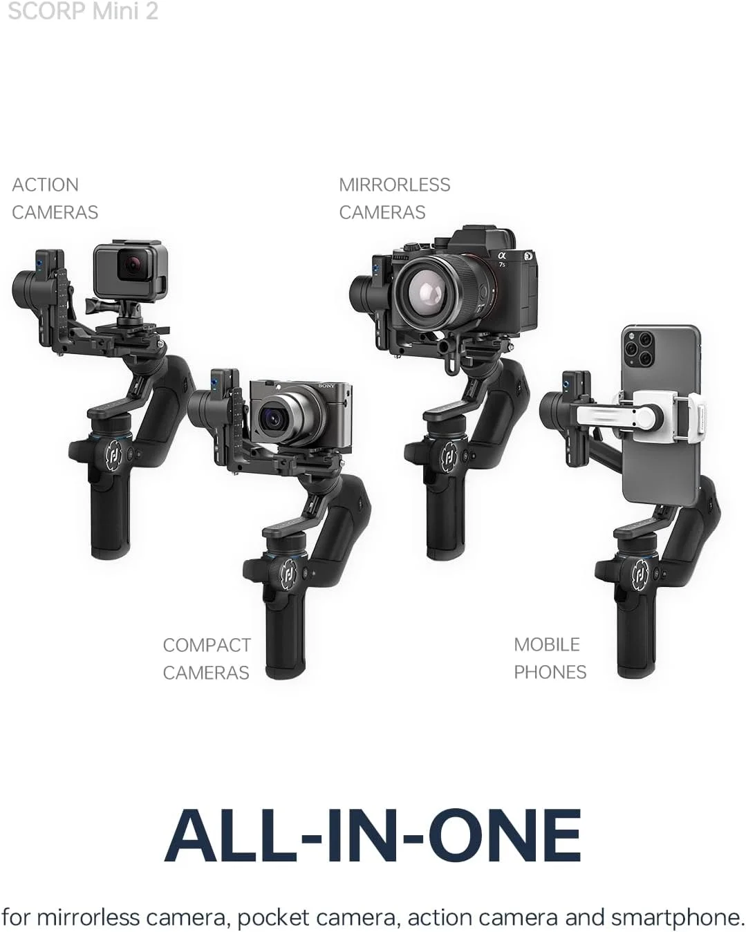 کیت رسمی FeiyuTech SCORP Mini 2، تثبیت کننده گیمبال با 3 محور، گیمبال همه کاره برای دوربین های بدون آینه، تلفن های هوشمند، دوربین های اکشن، ردیاب هوش مصنوعی داخلی، با کیف حمل، مشکی کیت رسمی FeiyuTech SCORP Mini 2، تثبیت کننده گیمبال با 3 محور، گیمبال همه کاره برای دوربین های بدون آینه، تلفن های هوشمند، دوربین های اکشن، ردیاب هوش مصنوعی داخلی، با کیف حمل، مشکی