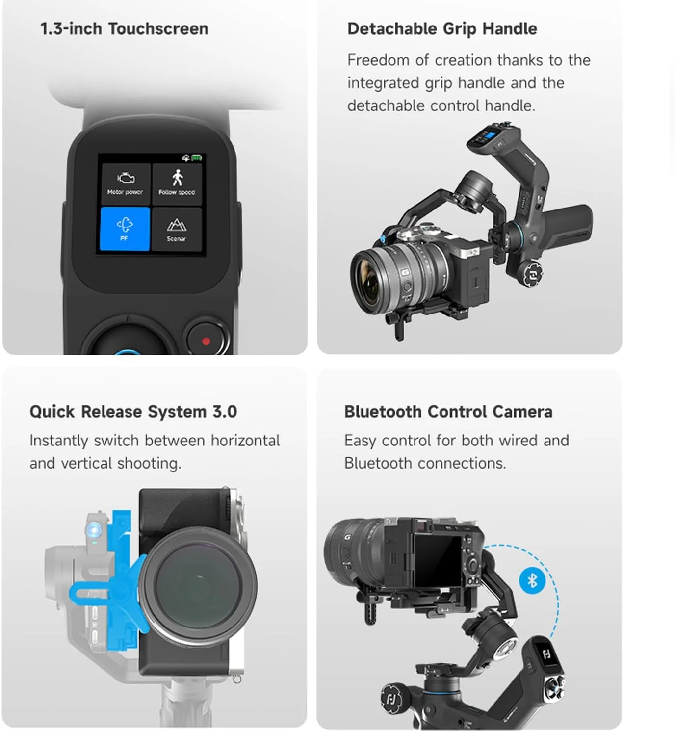 FeiyuTech SCORP Mini 3 Pro Kit تثبیت کننده دوربین 3 محوره، ردیابی هوش مصنوعی داخلی، گیمبال دستی همه کاره برای دوربین های بدون آینه، دوربین جیبی، دوربین اکشن، تلفن، بارگیری 2 کیلوگرمی FeiyuTech SCORP Mini 3 Pro Kit تثبیت کننده دوربین 3 محوره، ردیابی هوش مصنوعی داخلی، گیمبال دستی همه کاره برای دوربین های بدون آینه، دوربین جیبی، دوربین اکشن، تلفن، بارگیری 2 کیلوگرمی