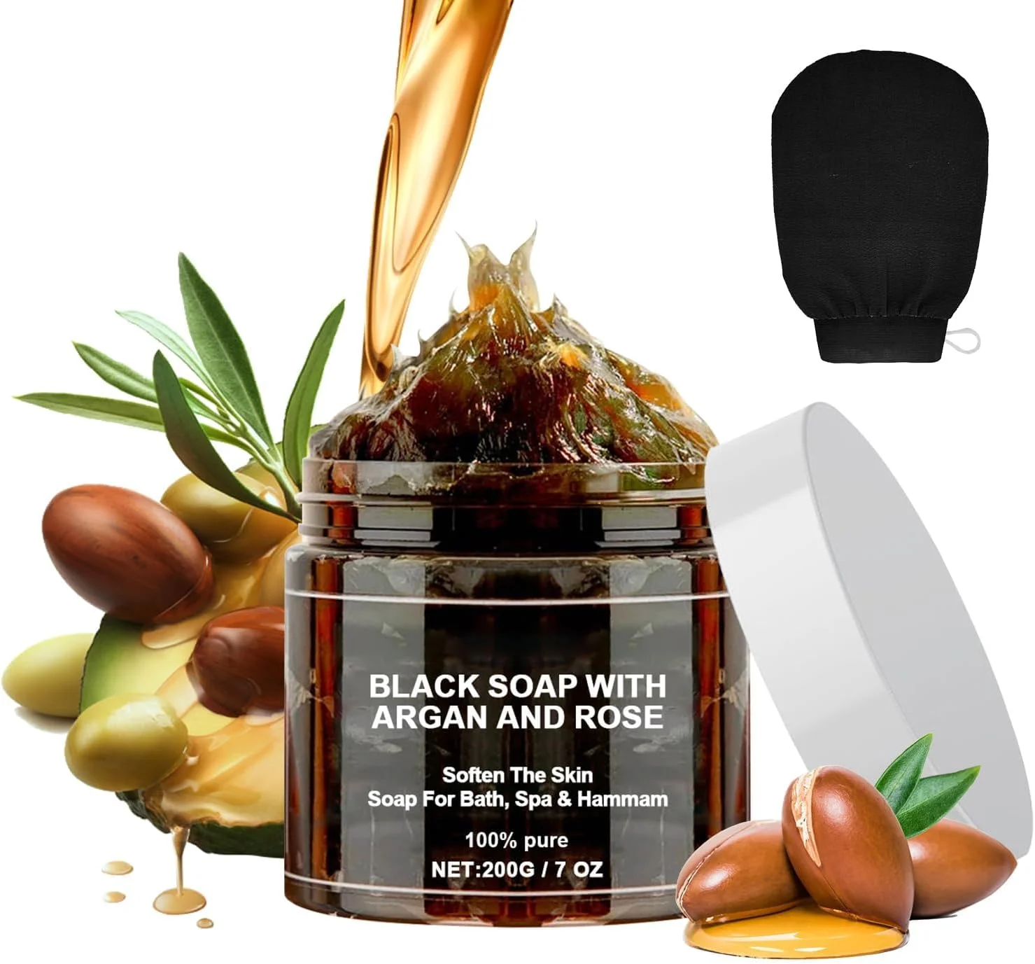 صابون سیاه مراکشی با آرگان و گل رز، صابون سیاه بلدی مراکشی، اسکراب بدن مراکشی، اسکراب لایه بردار بدن، صابون سیاه مراکشی با دستکش، صابون پاک کننده و لایه بردار ارگانیک صابون سیاه مراکشی با آرگان و گل رز، صابون سیاه بلدی مراکشی، اسکراب بدن مراکشی، اسکراب لایه بردار بدن، صابون سیاه مراکشی با دستکش، صابون پاک کننده و لایه بردار ارگانیک