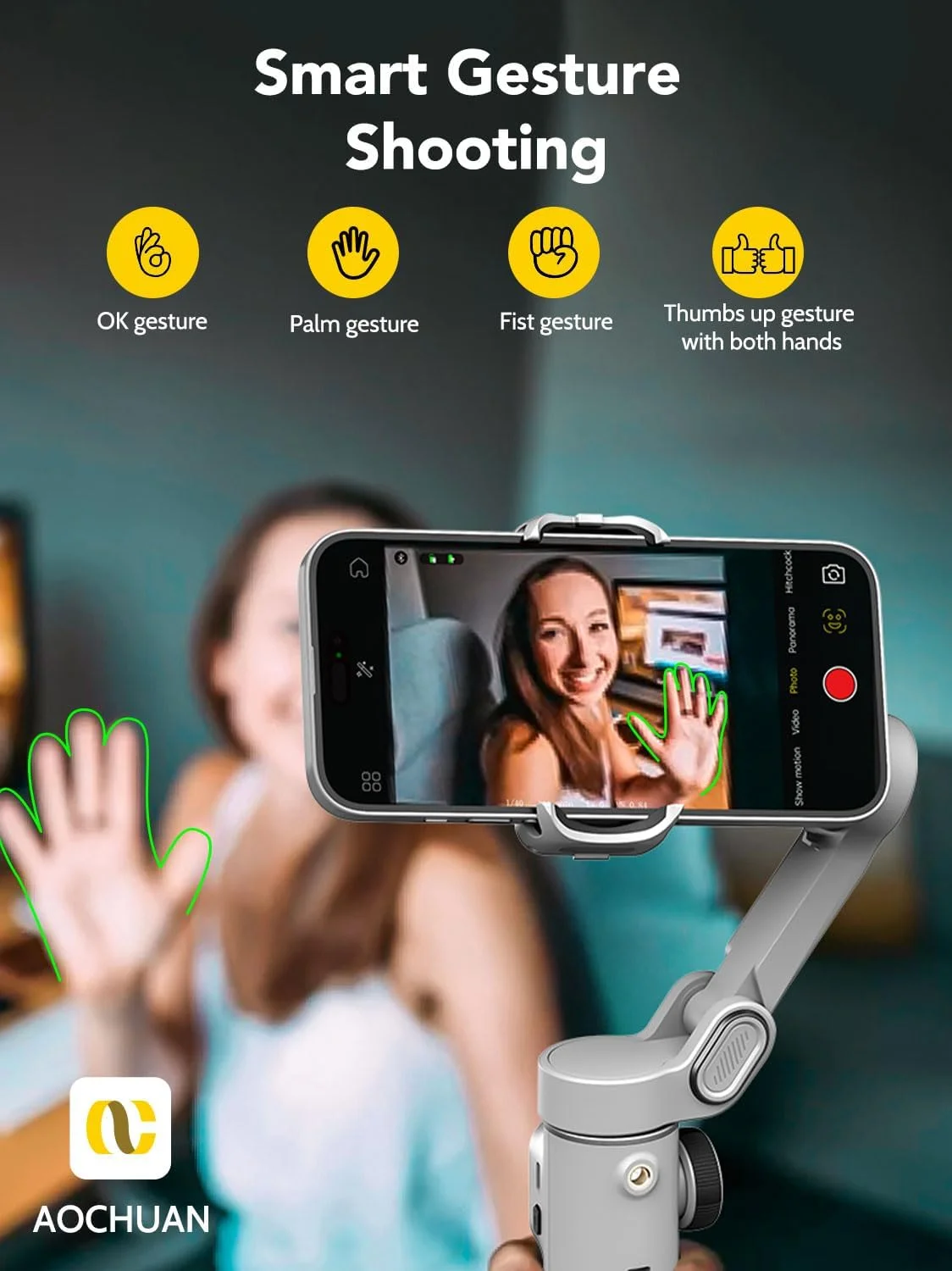 لرزشگیر گیمبال AOCHUAN Smart X2 برای آیفون، دارای میله تلسکوپی داخلی 20 سانتیمتری، گیمبال تثبیت کننده 3 محوره تلفن همراه، گیمبال تاشو با قابلیت ردیابی تلفن همراه و نمایشگر OLED، مناسب برای ضبط ویدیو، سفید لرزشگیر گیمبال AOCHUAN Smart X2 برای آیفون، دارای میله تلسکوپی داخلی 20 سانتیمتری، گیمبال تثبیت کننده 3 محوره تلفن همراه، گیمبال تاشو با قابلیت ردیابی تلفن همراه و نمایشگر OLED، مناسب برای ضبط ویدیو، سفید