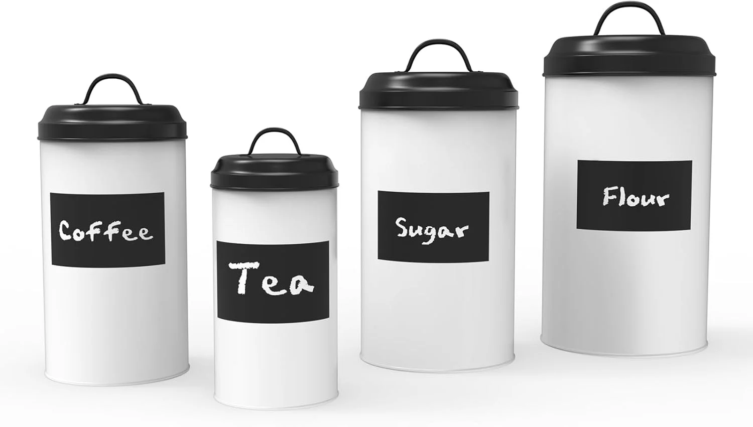 ست ظروف آشپزخانه LF LIKEFAIR با برچسب تخته سیاه، مجموعه 3 عددی، ظروف نگهداری سیب زمینی، پیاز و سیر، ظروف روستایی خانه های روستایی با سوراخ های تهویه، ظروف فلزی قدیمی سبزیجات، (سفید و مشکی)