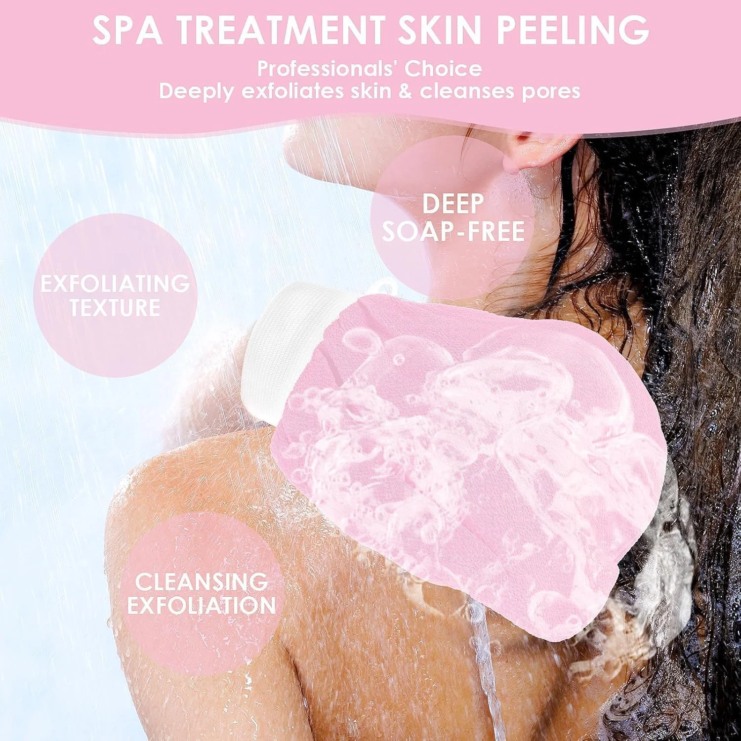 MOMENT Deep Exfoliating Glove for Body, Korean Exfoliating Mitts Deep Exfoliating Gloves Body Scrubber for Bath Shower Dead Skin Remover Keratosis Pilaris