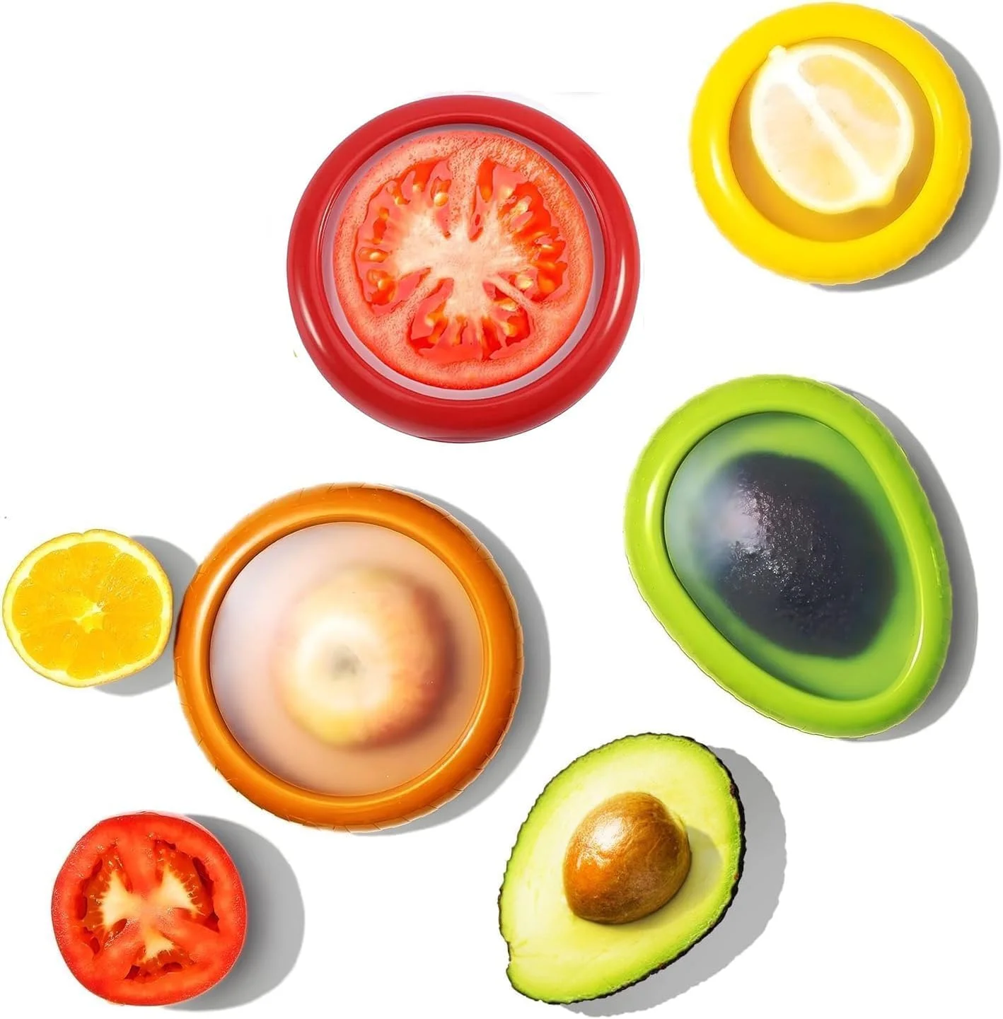 LCYHOMIEE محافظ آووکادو و نگهدارنده گوجه فرنگی، مجموعه 4 عددی جعبه نگهداری میوه سیلیکونی، ظروف نگهداری قابل استفاده مجدد برای یخچال - ایده آل برای سیر، پیاز، لیمو و سیب زمینی LCYHOMIEE محافظ آووکادو و نگهدارنده گوجه فرنگی، مجموعه 4 عددی جعبه نگهداری میوه سیلیکونی، ظروف نگهداری قابل استفاده مجدد برای یخچال - ایده آل برای سیر، پیاز، لیمو و سیب زمینی