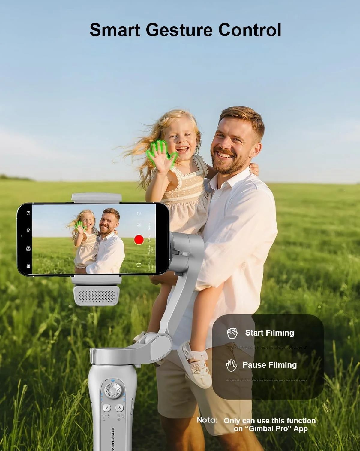 لرزشگیر گیمبال 3 محوره KOSCHEAL برای گوشی های هوشمند با سنسور ردیابی هوش مصنوعی و نور پرکننده مغناطیسی، گیمبال تاشو و قابل حمل برای آیفون و اندروید، پشتیبانی از چرخش 360 درجه عمودی و افقی لرزشگیر گیمبال 3 محوره KOSCHEAL برای گوشی های هوشمند با سنسور ردیابی هوش مصنوعی و نور پرکننده مغناطیسی، گیمبال تاشو و قابل حمل برای آیفون و اندروید، پشتیبانی از چرخش 360 درجه عمودی و افقی