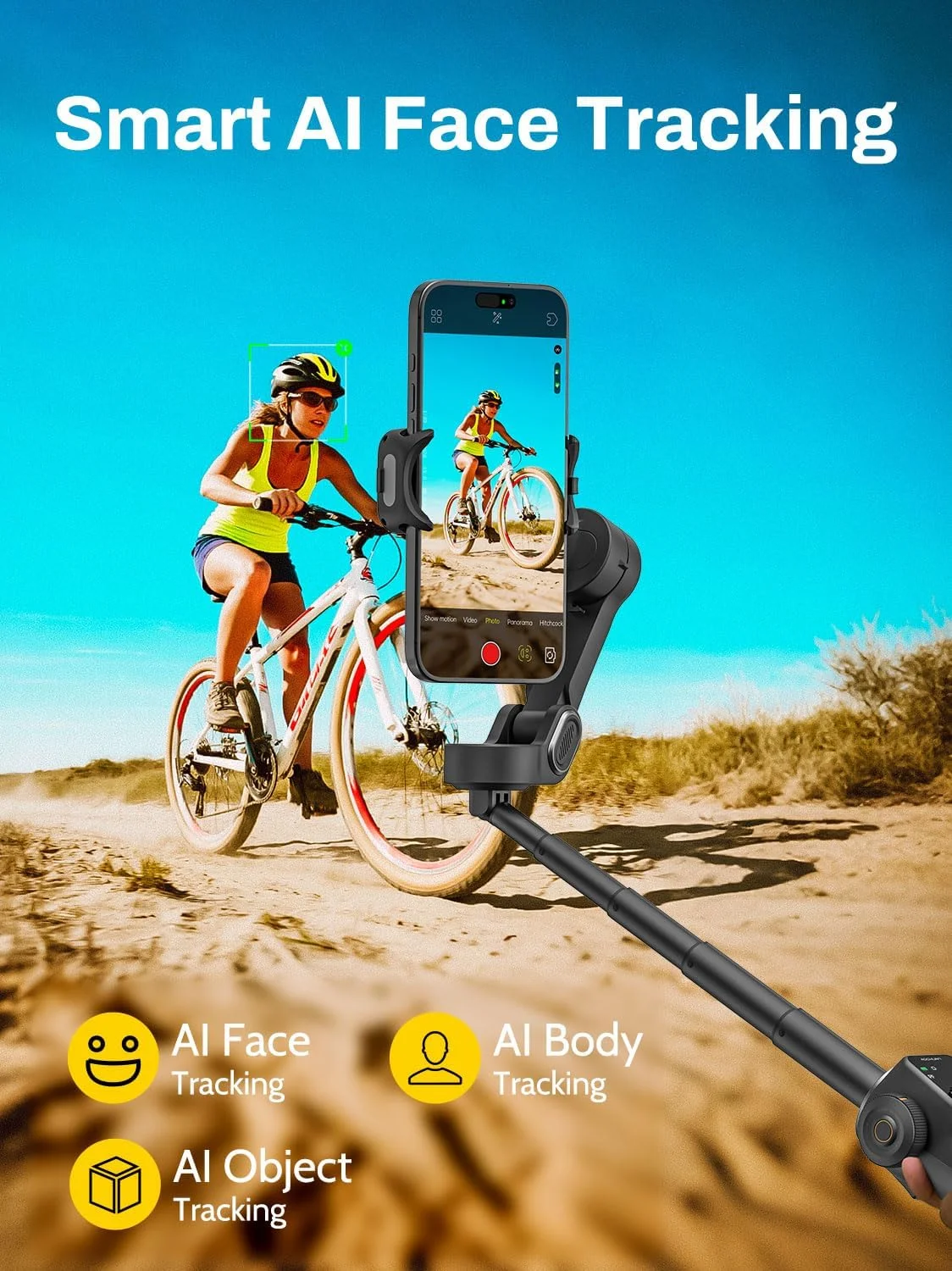 لرزشگیر گیمبال AOCHUAN برای آیفون با ریموت بلوتوث، لرزشگیر 3 محوره گوشی با میله افزایش طول 7.8 اینچی، گیمبال گوشی هوشمند با ردیابی چهره هوش مصنوعی، کنترل حرکتی برای فیلمبرداری - کیت Smart V8 مشکی لرزشگیر گیمبال AOCHUAN برای آیفون با ریموت بلوتوث، لرزشگیر 3 محوره گوشی با میله افزایش طول 7.8 اینچی، گیمبال گوشی هوشمند با ردیابی چهره هوش مصنوعی، کنترل حرکتی برای فیلمبرداری - کیت Smart V8 مشکی