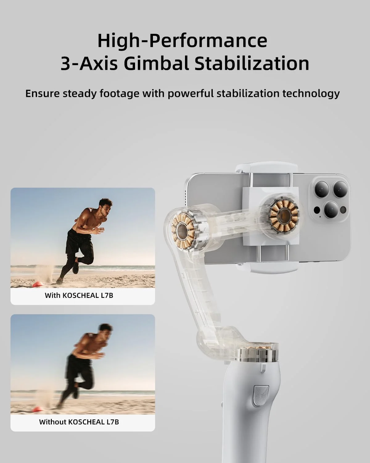 لرزشگیر گیمبال 3 محوره KOSCHEAL برای گوشی های هوشمند با سنسور ردیابی هوش مصنوعی و نور پرکننده مغناطیسی، گیمبال تاشو و قابل حمل برای آیفون و اندروید، پشتیبانی از چرخش 360 درجه عمودی و افقی لرزشگیر گیمبال 3 محوره KOSCHEAL برای گوشی های هوشمند با سنسور ردیابی هوش مصنوعی و نور پرکننده مغناطیسی، گیمبال تاشو و قابل حمل برای آیفون و اندروید، پشتیبانی از چرخش 360 درجه عمودی و افقی