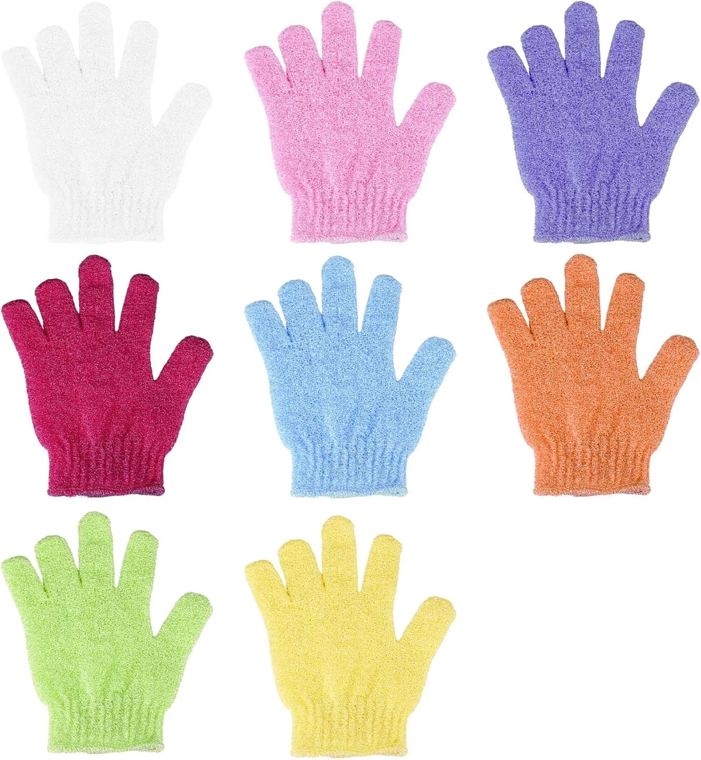 دستکش حمام MELTU، 4 عددی، دستکش لایه بردار، دستکش لایه بردار بدن، لیف دستکشی حمام برای آقایان و بانوان (سفید، 4 عددی)