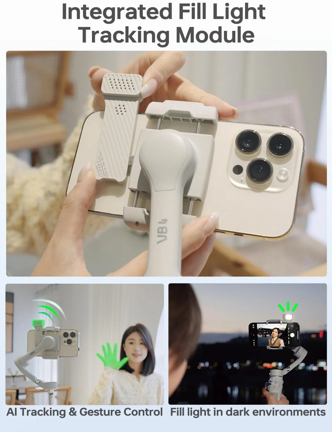 کیت FeiyuTech VB 4SE - لرزشگیر گیمبال تاشو 3 محوره تلفن هوشمند به همراه کیف و ماژول ردیابی هوش مصنوعی و نور، سازگار با آیفون و اندروید برای ولاگ، پخش زنده و ضبط ویدیو کیت FeiyuTech VB 4SE - لرزشگیر گیمبال تاشو 3 محوره تلفن هوشمند به همراه کیف و ماژول ردیابی هوش مصنوعی و نور، سازگار با آیفون و اندروید برای ولاگ، پخش زنده و ضبط ویدیو