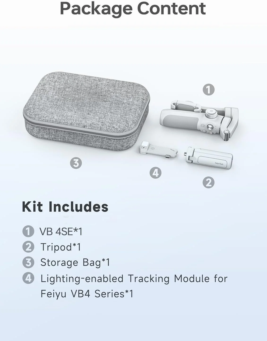 کیت FeiyuTech VB 4SE - لرزشگیر گیمبال تاشو 3 محوره تلفن هوشمند به همراه کیف و ماژول ردیابی هوش مصنوعی و نور، سازگار با آیفون و اندروید برای ولاگ، پخش زنده و ضبط ویدیو کیت FeiyuTech VB 4SE - لرزشگیر گیمبال تاشو 3 محوره تلفن هوشمند به همراه کیف و ماژول ردیابی هوش مصنوعی و نور، سازگار با آیفون و اندروید برای ولاگ، پخش زنده و ضبط ویدیو