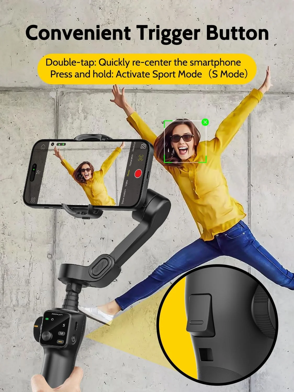 لرزشگیر گیمبال 3 محوره AOCHUAN با میله داخلی 7.8 فوتی، گیمبال تلفن همراه برای ولاگ با ردیابی هوش مصنوعی، گیمبال تلفن هوشمند قابل حمل برای آیفون با صفحه نمایش OLED تمام صفحه، دکمه ماشه Smart V8 (مشکی) لرزشگیر گیمبال 3 محوره AOCHUAN با میله داخلی 7.8 فوتی، گیمبال تلفن همراه برای ولاگ با ردیابی هوش مصنوعی، گیمبال تلفن هوشمند قابل حمل برای آیفون با صفحه نمایش OLED تمام صفحه، دکمه ماشه Smart V8 (مشکی)