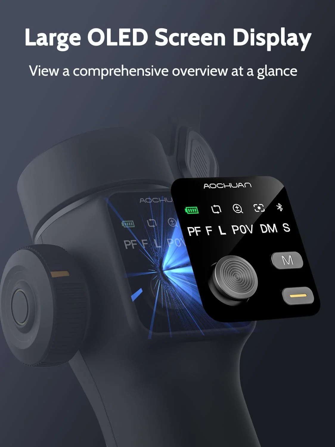 لرزشگیر گیمبال 3 محوره AOCHUAN با میله داخلی 7.8 فوتی، گیمبال تلفن همراه برای ولاگ با ردیابی هوش مصنوعی، گیمبال تلفن هوشمند قابل حمل برای آیفون با صفحه نمایش OLED تمام صفحه، دکمه ماشه Smart V8 (مشکی) لرزشگیر گیمبال 3 محوره AOCHUAN با میله داخلی 7.8 فوتی، گیمبال تلفن همراه برای ولاگ با ردیابی هوش مصنوعی، گیمبال تلفن هوشمند قابل حمل برای آیفون با صفحه نمایش OLED تمام صفحه، دکمه ماشه Smart V8 (مشکی)