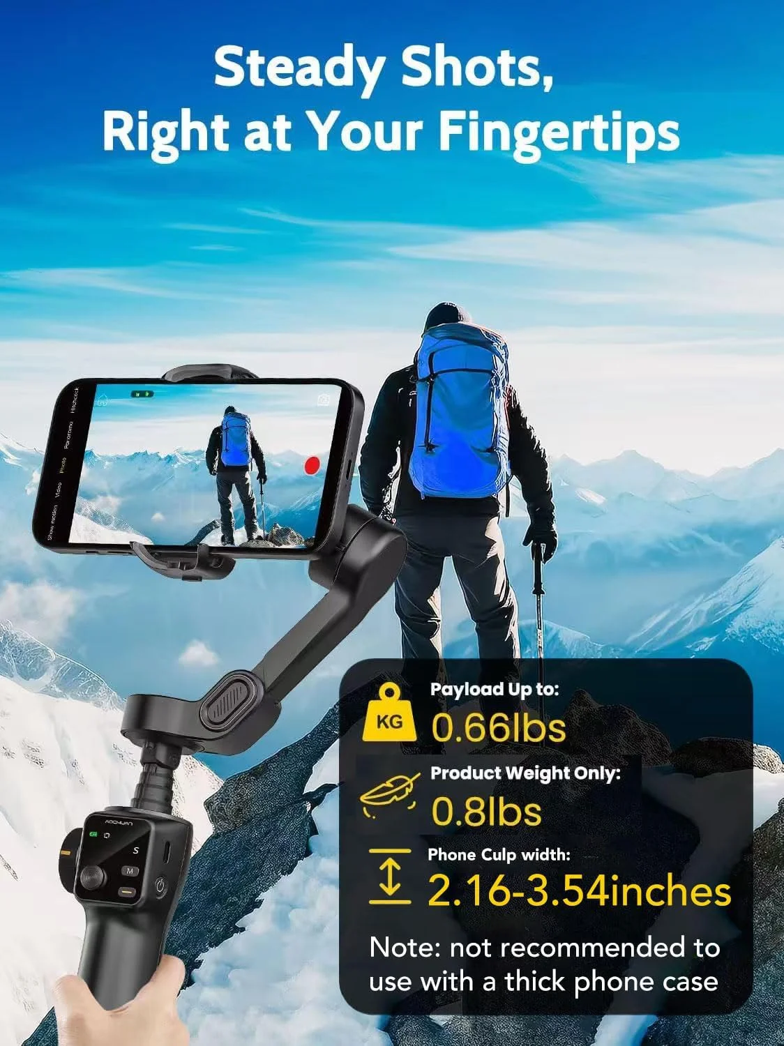 لرزشگیر گیمبال 3 محوره AOCHUAN با میله داخلی 7.8 فوتی، گیمبال تلفن همراه برای ولاگ با ردیابی هوش مصنوعی، گیمبال تلفن هوشمند قابل حمل برای آیفون با صفحه نمایش OLED تمام صفحه، دکمه ماشه Smart V8 (مشکی) لرزشگیر گیمبال 3 محوره AOCHUAN با میله داخلی 7.8 فوتی، گیمبال تلفن همراه برای ولاگ با ردیابی هوش مصنوعی، گیمبال تلفن هوشمند قابل حمل برای آیفون با صفحه نمایش OLED تمام صفحه، دکمه ماشه Smart V8 (مشکی)