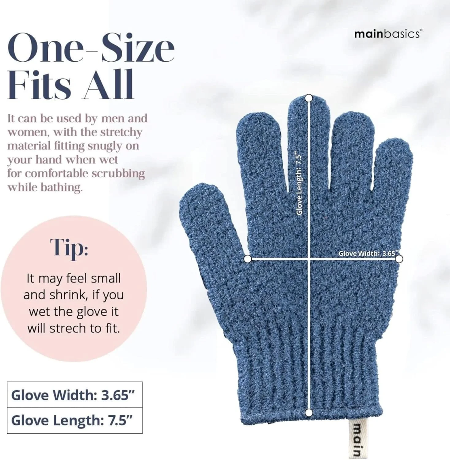 دستکش لایه بردار حمام MainBasics - دستکش اسکراب بدن برای لایه برداری عمیق - از بین برنده پوست مرده - مناسب برای اسپا، ماساژ و استفاده روزانه در حمام (1 جفت) دستکش لایه بردار حمام MainBasics - دستکش اسکراب بدن برای لایه برداری عمیق - از بین برنده پوست مرده - مناسب برای اسپا، ماساژ و استفاده روزانه در حمام (1 جفت)