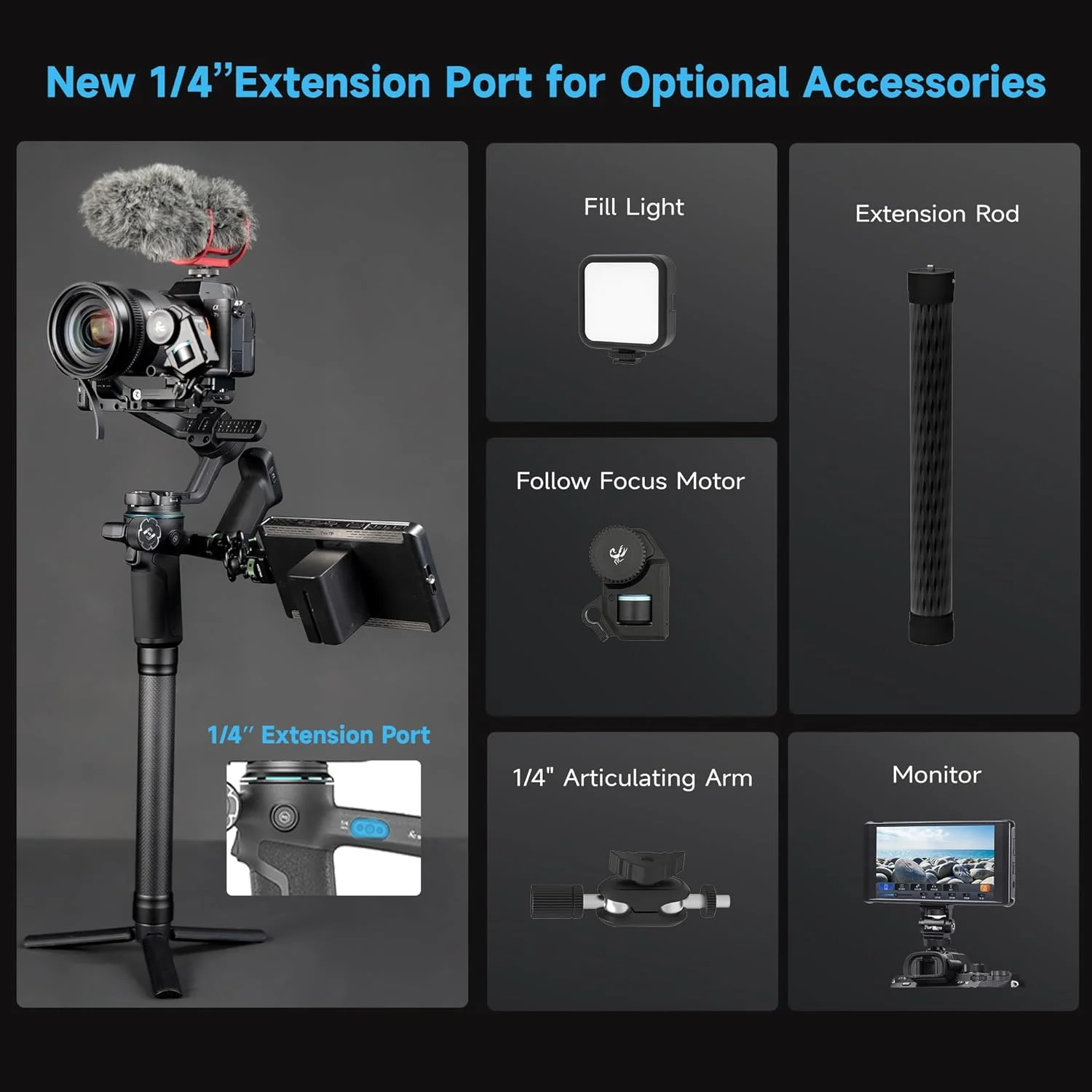 گیمبال دوربین Feiyutech SCORP-C2 [رسمی] با ردیابی هوش مصنوعی 4.0، تثبیت کننده گیمبال 3 محوره برای دوربین DSLR/Mirrorless، بارگیری 3.5 کیلوگرم، دسته عقب یکپارچه، پنل کنترل دکمه ای، تصویربرداری عمودی بومی