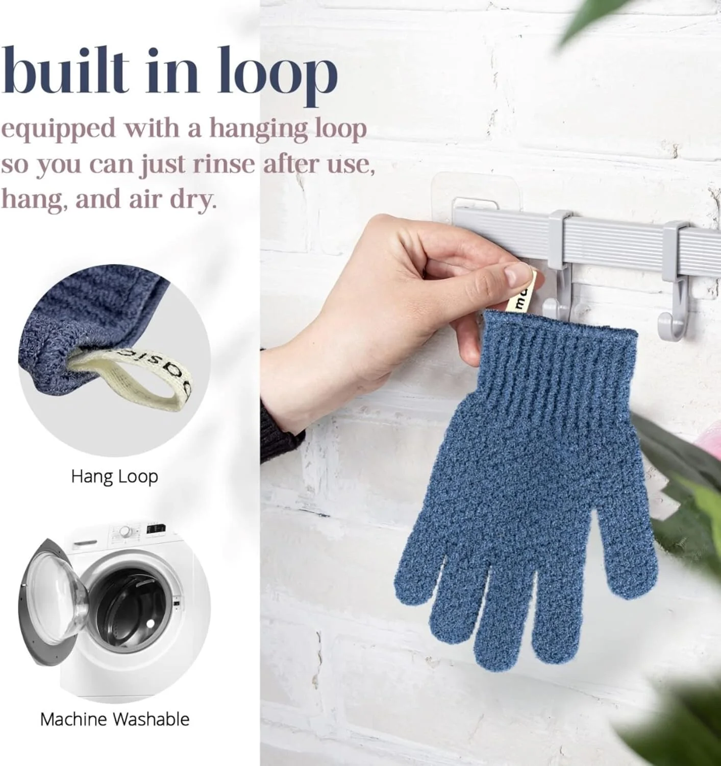 دستکش لایه بردار حمام MainBasics - دستکش اسکراب بدن برای لایه برداری عمیق - از بین برنده پوست مرده - مناسب برای اسپا، ماساژ و استفاده روزانه در حمام (1 جفت) دستکش لایه بردار حمام MainBasics - دستکش اسکراب بدن برای لایه برداری عمیق - از بین برنده پوست مرده - مناسب برای اسپا، ماساژ و استفاده روزانه در حمام (1 جفت)