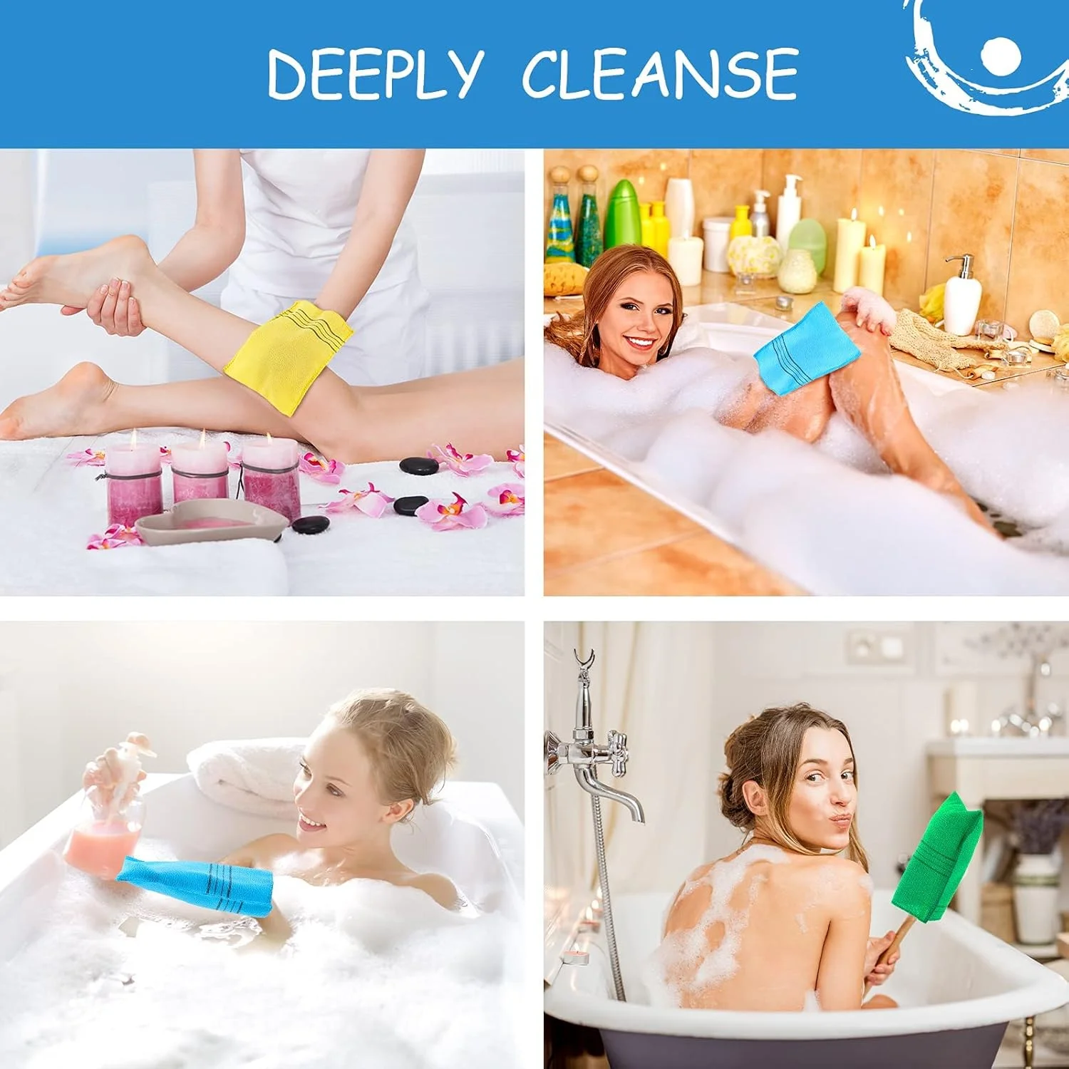 MAKINGTEC 20pc Korean Exfoliating Towels, Multicolor, Rayon, Exfoliating, Italian Bath Towels MAKINGTEC 20pc Korean Exfoliating Towels, Multicolor, Rayon, Exfoliating, Italian Bath Towels