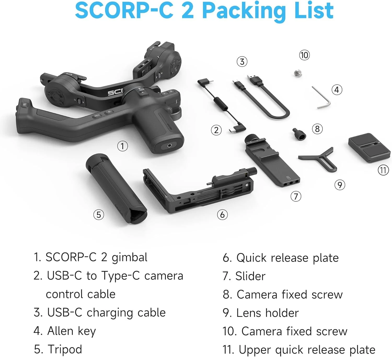 گیمبال دوربین Feiyutech SCORP-C2 [رسمی] با ردیابی هوش مصنوعی 4.0، تثبیت کننده گیمبال 3 محوره برای دوربین DSLR/Mirrorless، بارگیری 3.5 کیلوگرم، دسته عقب یکپارچه، پنل کنترل دکمه ای، تصویربرداری عمودی بومی
