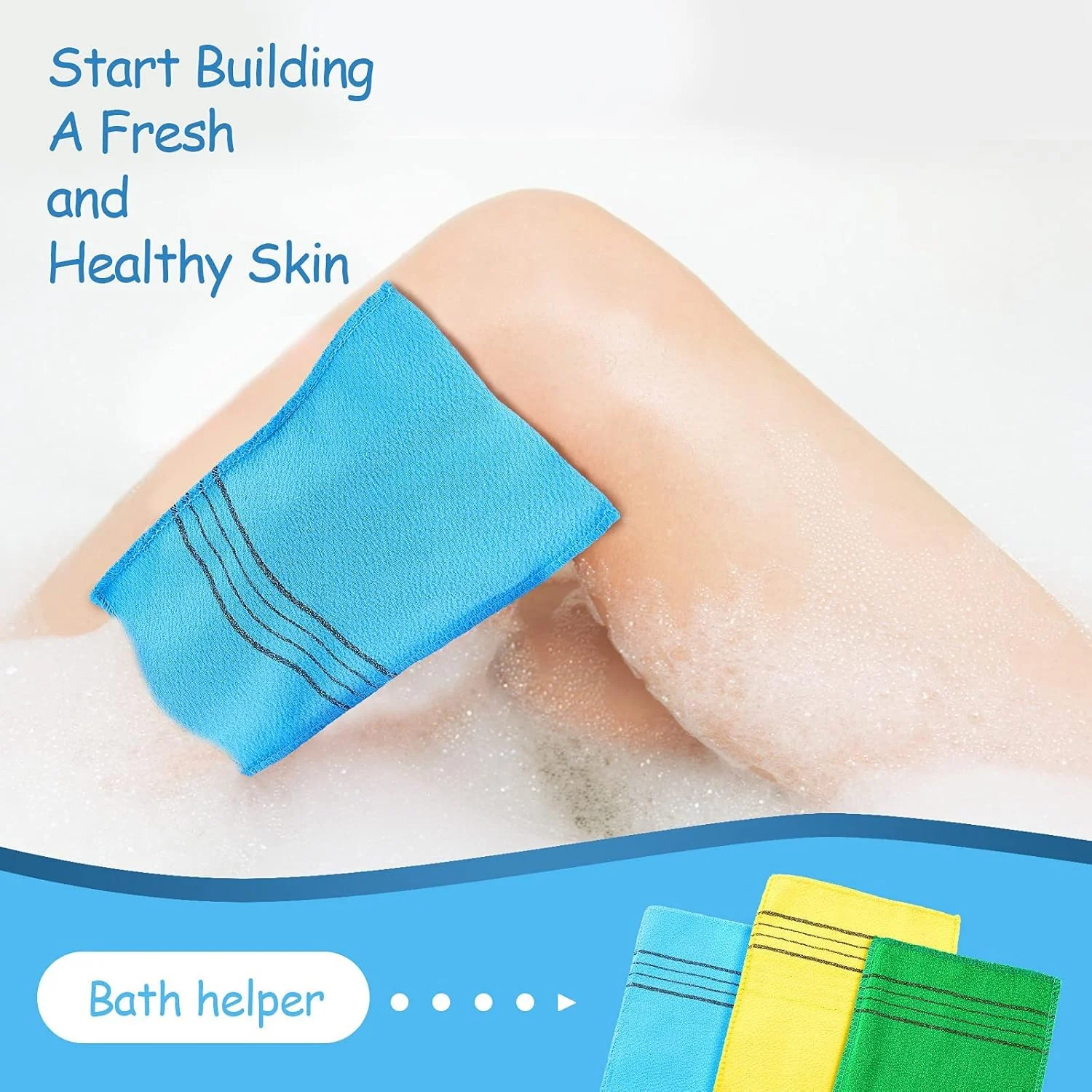 MAKINGTEC 20pc Korean Exfoliating Towels, Multicolor, Rayon, Exfoliating, Italian Bath Towels MAKINGTEC 20pc Korean Exfoliating Towels, Multicolor, Rayon, Exfoliating, Italian Bath Towels