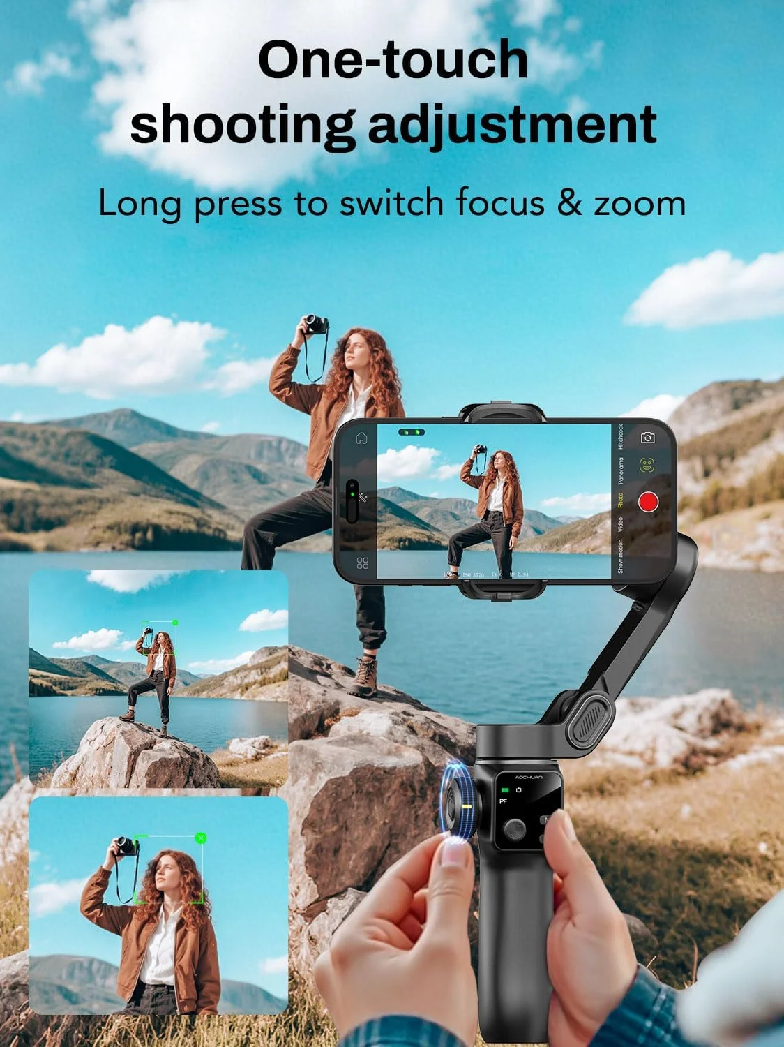 AOCHUAN 3-Axis Gimbal Stabilizer for iPhone, Smartphone Gimbal w/7.8" Extension Rod, OLED Display, Phone Stabilizer w/Face Tracking, Gesture Control, Video Record for iPhone & Android - Smart V8 Black AOCHUAN 3-Axis Gimbal Stabilizer for iPhone, Smartphone Gimbal w/7.8" Extension Rod, OLED Display, Phone Stabilizer w/Face Tracking, Gesture Control, Video Record for iPhone & Android - Smart V8 Black