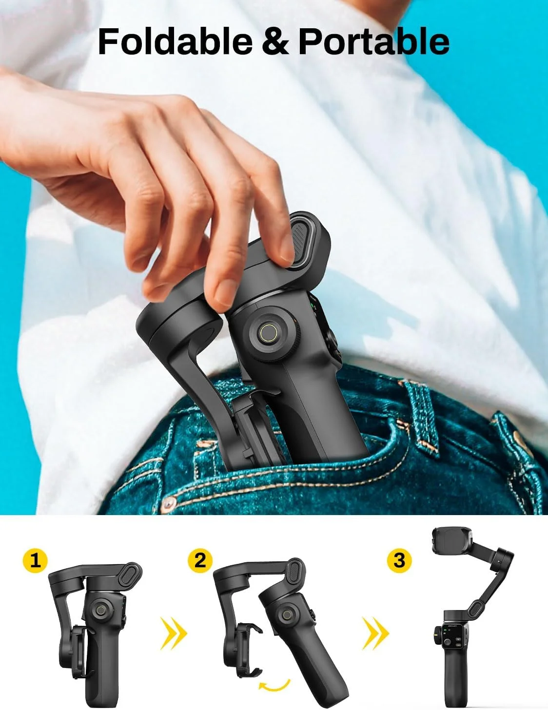 AOCHUAN 3-Axis Gimbal Stabilizer for iPhone, Smartphone Gimbal w/7.8" Extension Rod, OLED Display, Phone Stabilizer w/Face Tracking, Gesture Control, Video Record for iPhone & Android - Smart V8 Black AOCHUAN 3-Axis Gimbal Stabilizer for iPhone, Smartphone Gimbal w/7.8" Extension Rod, OLED Display, Phone Stabilizer w/Face Tracking, Gesture Control, Video Record for iPhone & Android - Smart V8 Black