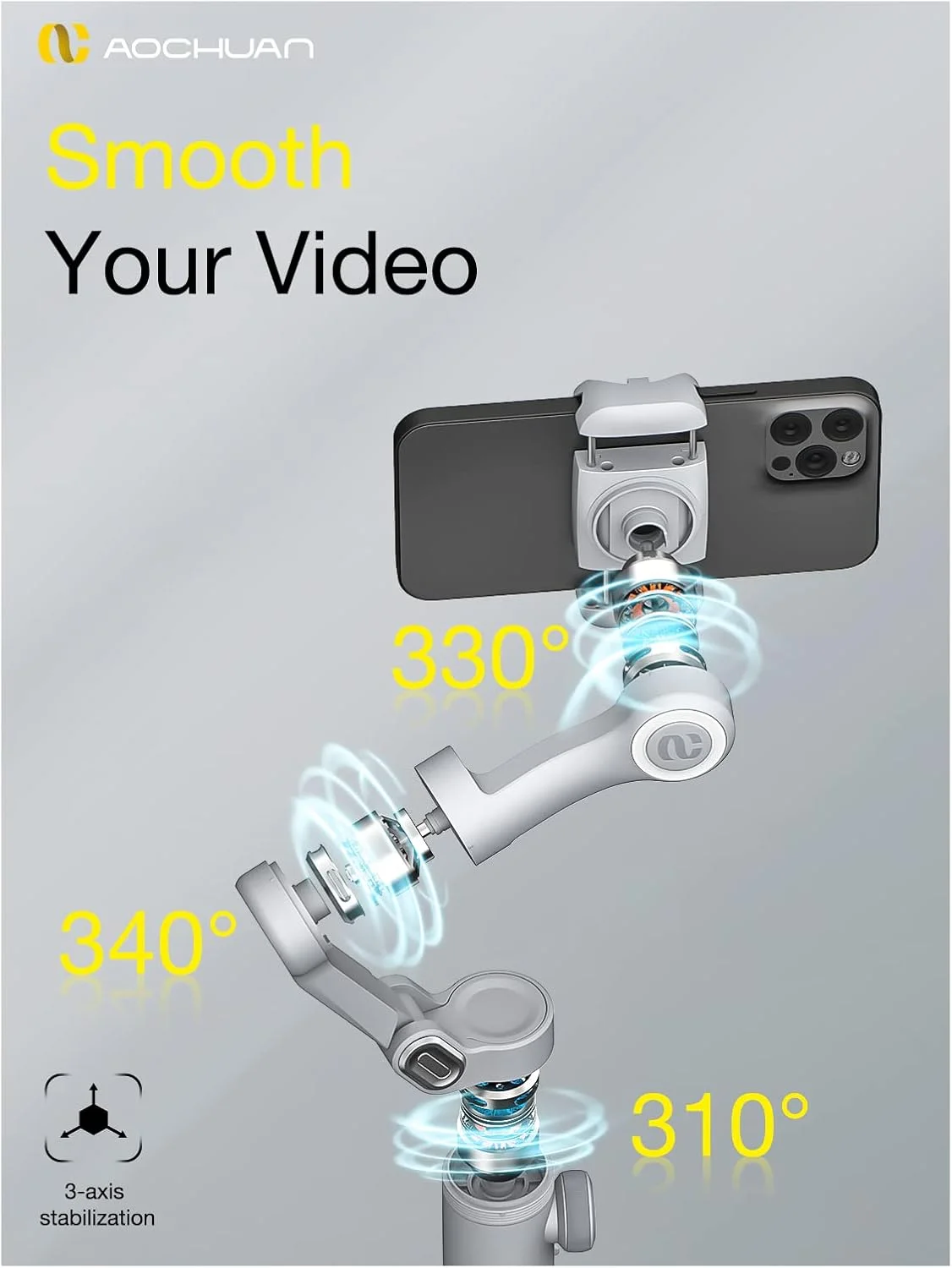 AOCHUAN Smart X Pro Gimbal Stabilizer for Smartphone with Face Detection LED Light Gimbal Foldable Phone 3 Axis Portable iPhone16 15 14 13 12Pro/Max Galaxy S24 Youtube TikTok AOCHUAN Smart X Pro Gimbal Stabilizer for Smartphone with Face Detection LED Light Gimbal Foldable Phone 3 Axis Portable iPhone16 15 14 13 12Pro/Max Galaxy S24 Youtube TikTok