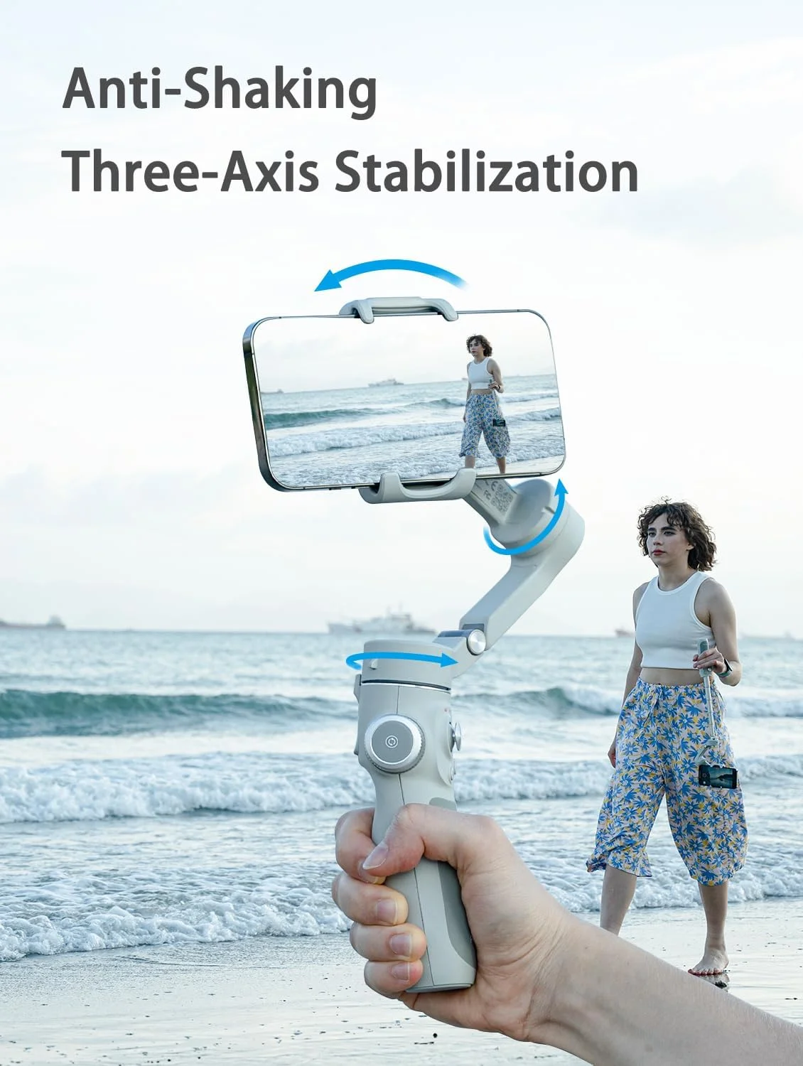 FeiyuTech VB4 [Official] 3-Axis Smartphone Gimbal Stabilizer,8.4’’Built-in Extendable Pole,Face/Object AI Tracking,fits iPhone17 16 15 Samsung Android Phone YouTube IG TikTok,Max 260g