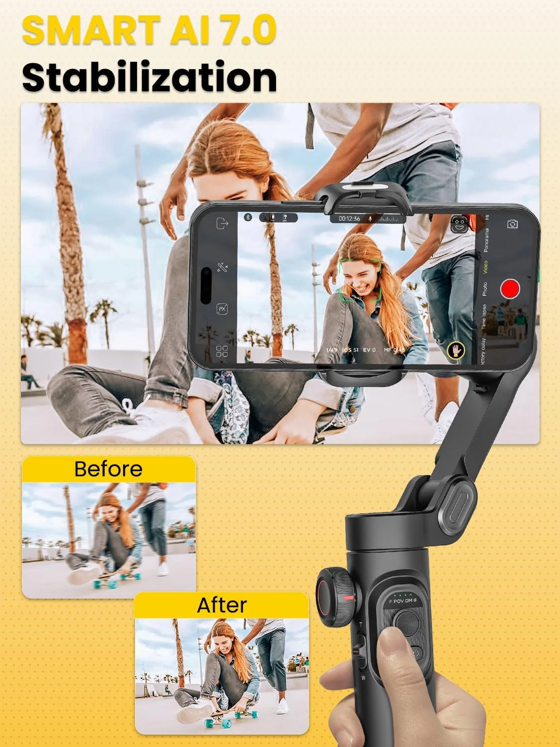 لرزشگیر گیمبال تاشو و قابل حمل AOCHUAN برای تلفن هوشمند، لرزشگیر دستی 3 محوره تلفن برای ضبط ویدیو، گیمبال تلفن همراه برای TikTok YouTube Vlog Selfie، ردیابی خودکار چهره (Smart XE) لرزشگیر گیمبال تاشو و قابل حمل AOCHUAN برای تلفن هوشمند، لرزشگیر دستی 3 محوره تلفن برای ضبط ویدیو، گیمبال تلفن همراه برای TikTok YouTube Vlog Selfie، ردیابی خودکار چهره (Smart XE)
