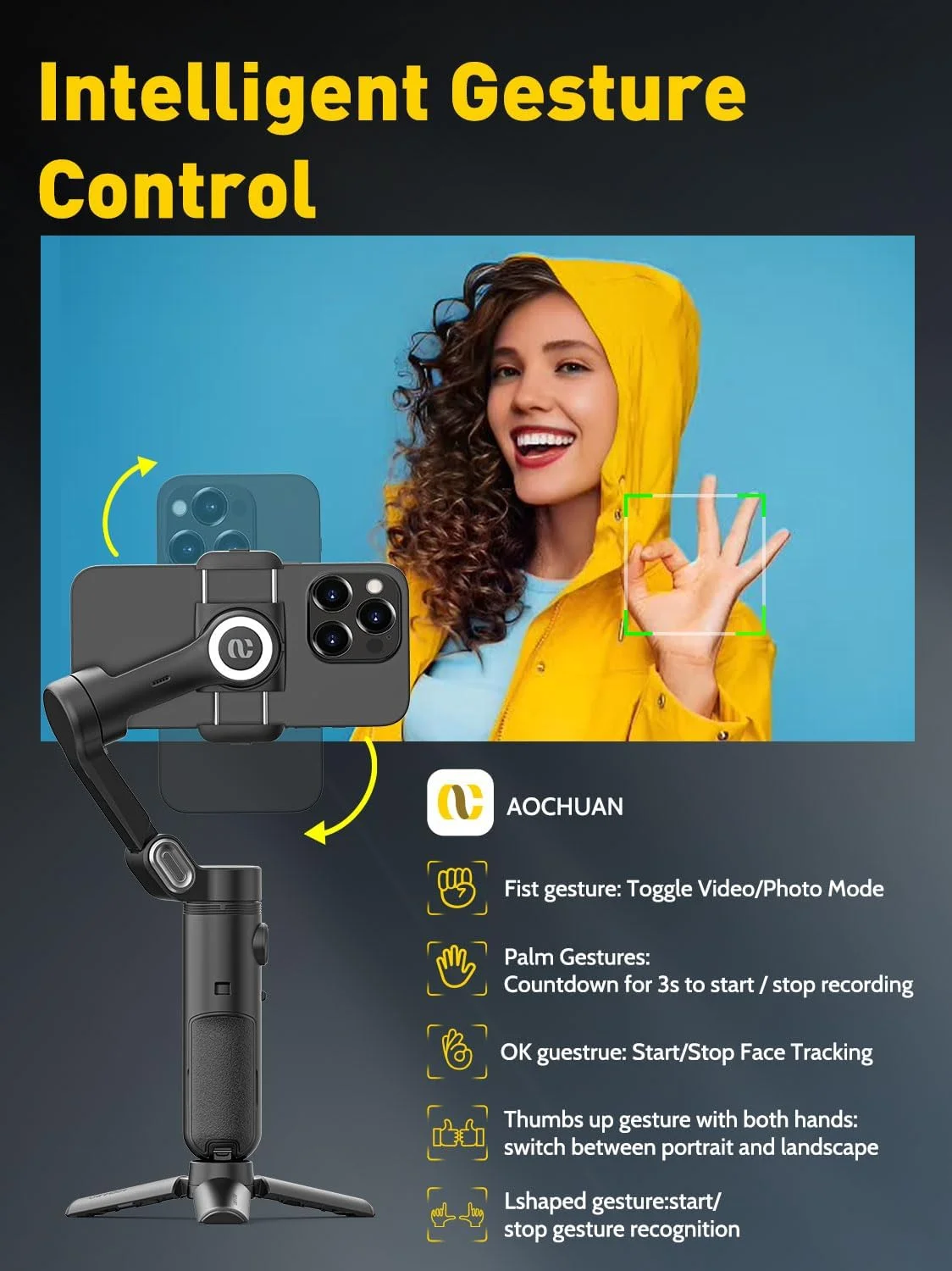 لرزشگیر گیمبال 3 محوره AOCHUAN برای آیفون 15/14/13 پرو مکس اندروید، گیمبال تاشو گوشی هوشمند با نور پرکننده داخلی، رزوه 1/4، کیت ولاگینگ ضد لرزش حرفه ای برای TikTok YouTube (Smart X Black) لرزشگیر گیمبال 3 محوره AOCHUAN برای آیفون 15/14/13 پرو مکس اندروید، گیمبال تاشو گوشی هوشمند با نور پرکننده داخلی، رزوه 1/4، کیت ولاگینگ ضد لرزش حرفه ای برای TikTok YouTube (Smart X Black)
