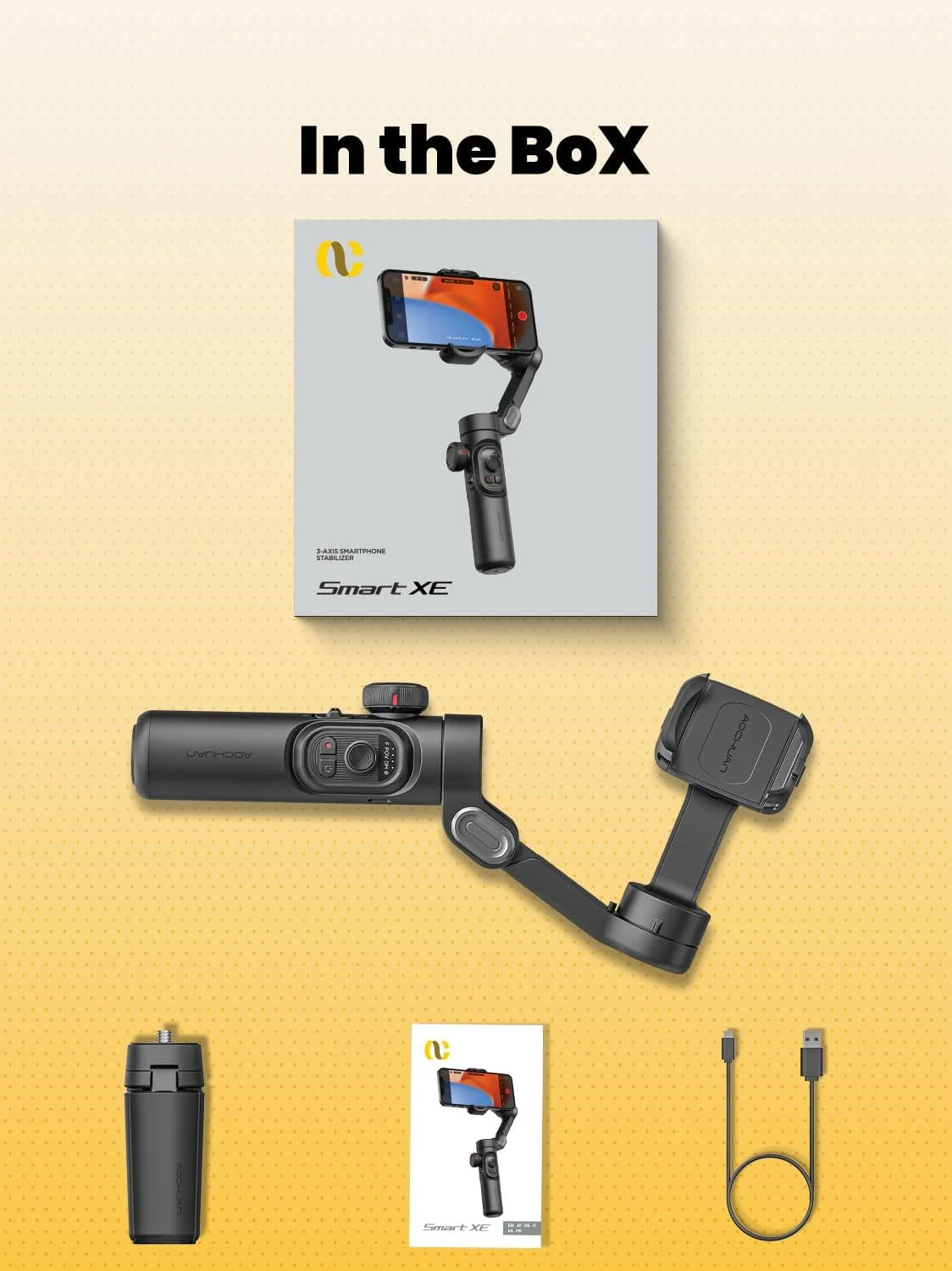 لرزشگیر گیمبال تاشو و قابل حمل AOCHUAN برای تلفن هوشمند، لرزشگیر دستی 3 محوره تلفن برای ضبط ویدیو، گیمبال تلفن همراه برای TikTok YouTube Vlog Selfie، ردیابی خودکار چهره (Smart XE) لرزشگیر گیمبال تاشو و قابل حمل AOCHUAN برای تلفن هوشمند، لرزشگیر دستی 3 محوره تلفن برای ضبط ویدیو، گیمبال تلفن همراه برای TikTok YouTube Vlog Selfie، ردیابی خودکار چهره (Smart XE)