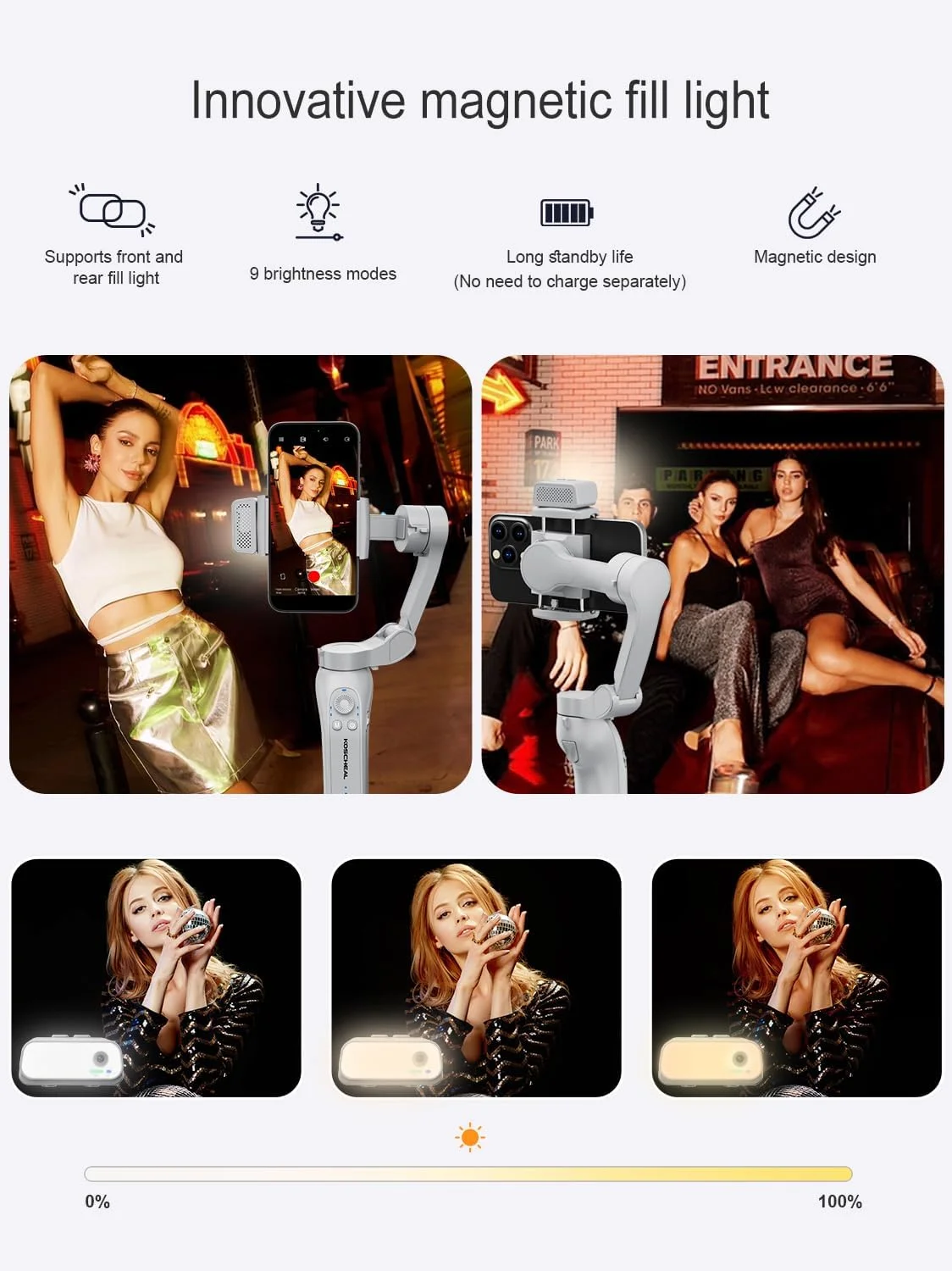 لرزشگیر تلفن همراه KOSCHEAL، لرزشگیر گیمبال 3 محوره تاشو و قابل حمل، ایده آل برای ولاگ، یوتیوب، TikTok و پخش زنده ولاگ برای اندروید و iOS لرزشگیر تلفن همراه KOSCHEAL، لرزشگیر گیمبال 3 محوره تاشو و قابل حمل، ایده آل برای ولاگ، یوتیوب، TikTok و پخش زنده ولاگ برای اندروید و iOS