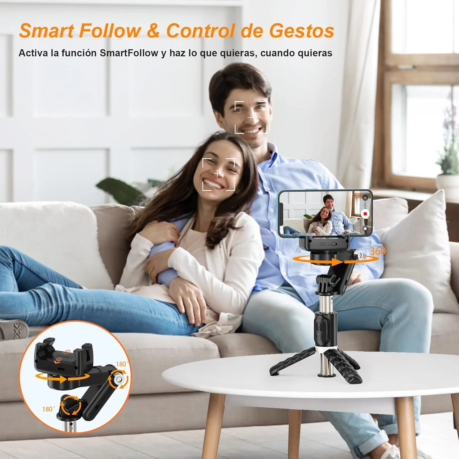 لرزشگیر گیمبال برای گوشی هوشمند، استیک سلفی با قابلیت ردیابی خودکار چهره دو محوره KOSCHEAL برای آیفون، چرخش 360 درجه با ریموت کنترل برای اندروید و آیفون، ایده آل برای ولاگ، یوتیوب، ضبط ویدیو تیک تاک لرزشگیر گیمبال برای گوشی هوشمند، استیک سلفی با قابلیت ردیابی خودکار چهره دو محوره KOSCHEAL برای آیفون، چرخش 360 درجه با ریموت کنترل برای اندروید و آیفون، ایده آل برای ولاگ، یوتیوب، ضبط ویدیو تیک تاک