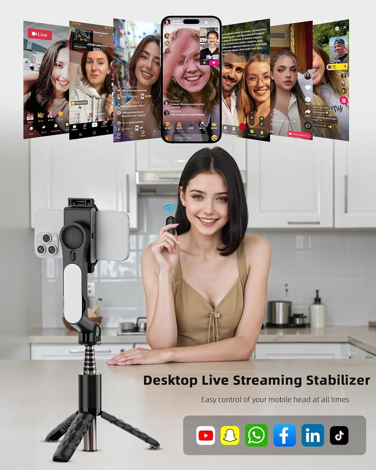 KOSCHEAL Selfie Stick Gimbal Stabilizer,1-Axis Cell Phone Stabilizer with Fill Light 360°Rotation with Wireless Controller for Android and iPhone,Ideal for Vlogging,Youtube KOSCHEAL Selfie Stick Gimbal Stabilizer,1-Axis Cell Phone Stabilizer with Fill Light 360°Rotation with Wireless Controller for Android and iPhone,Ideal for Vlogging,Youtube