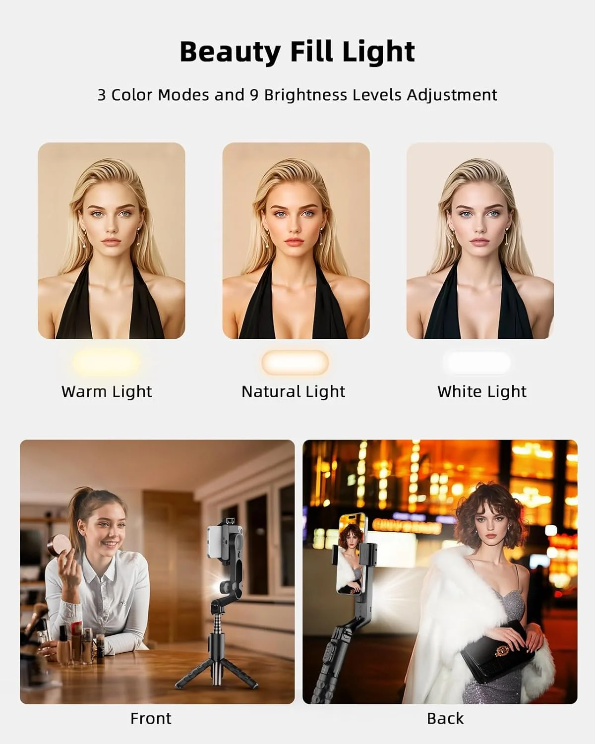 KOSCHEAL Selfie Stick Gimbal Stabilizer,1-Axis Cell Phone Stabilizer with Fill Light 360°Rotation with Wireless Controller for Android and iPhone,Ideal for Vlogging,Youtube KOSCHEAL Selfie Stick Gimbal Stabilizer,1-Axis Cell Phone Stabilizer with Fill Light 360°Rotation with Wireless Controller for Android and iPhone,Ideal for Vlogging,Youtube