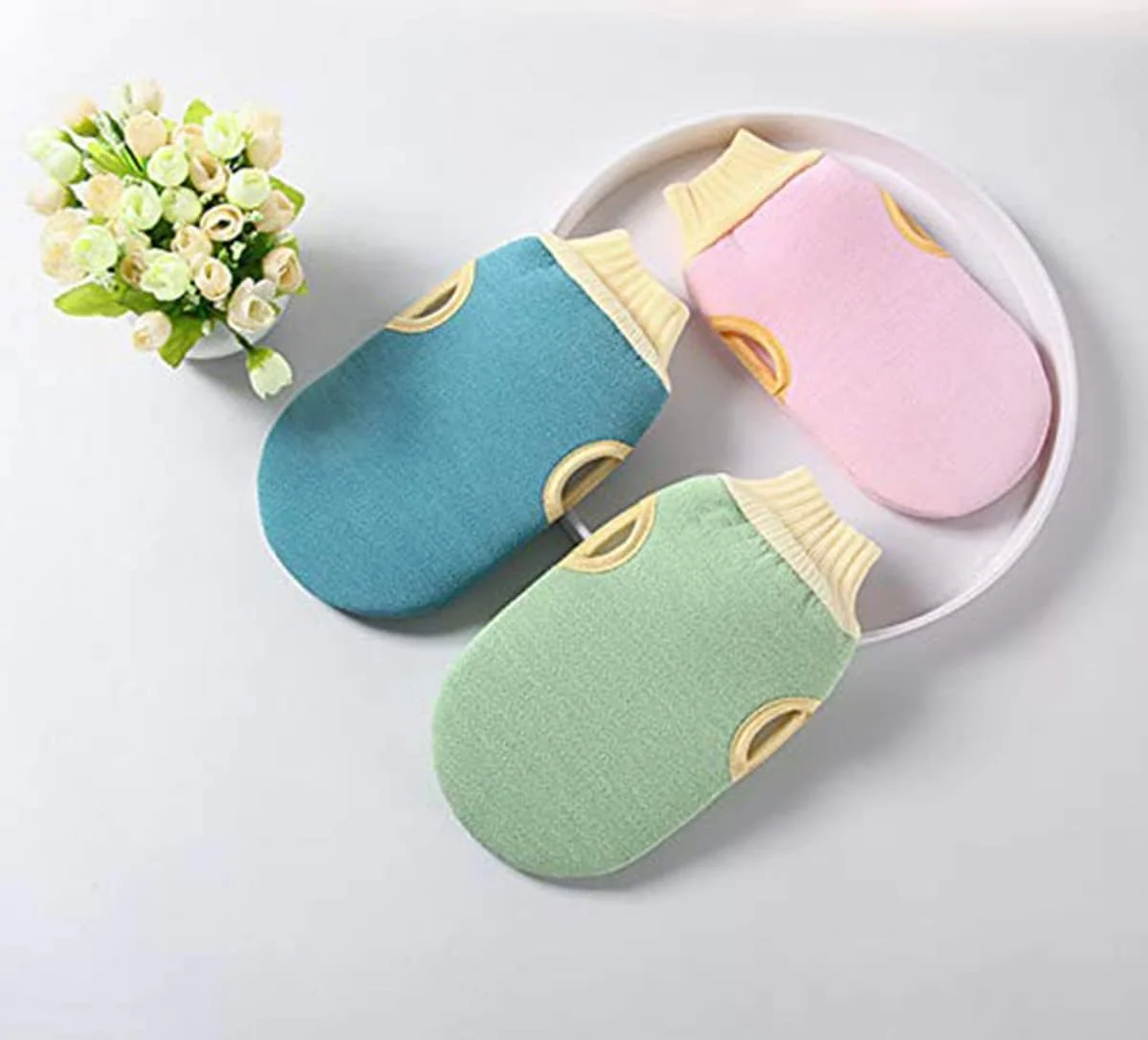 KASTWAVE بسته 2 عددی دستکش لایه بردار اسکراب بدن لایه بردار پاک کن میت لیف بدن میت لایه بردار اسکرابر لایه برداری بازوها پاها صورت پارچه دستکش پاک کننده برای حمام (سبز + صورتی) KASTWAVE بسته 2 عددی دستکش لایه بردار اسکراب بدن لایه بردار پاک کن میت لیف بدن میت لایه بردار اسکرابر لایه برداری بازوها پاها صورت پارچه دستکش پاک کننده برای حمام (سبز + صورتی)