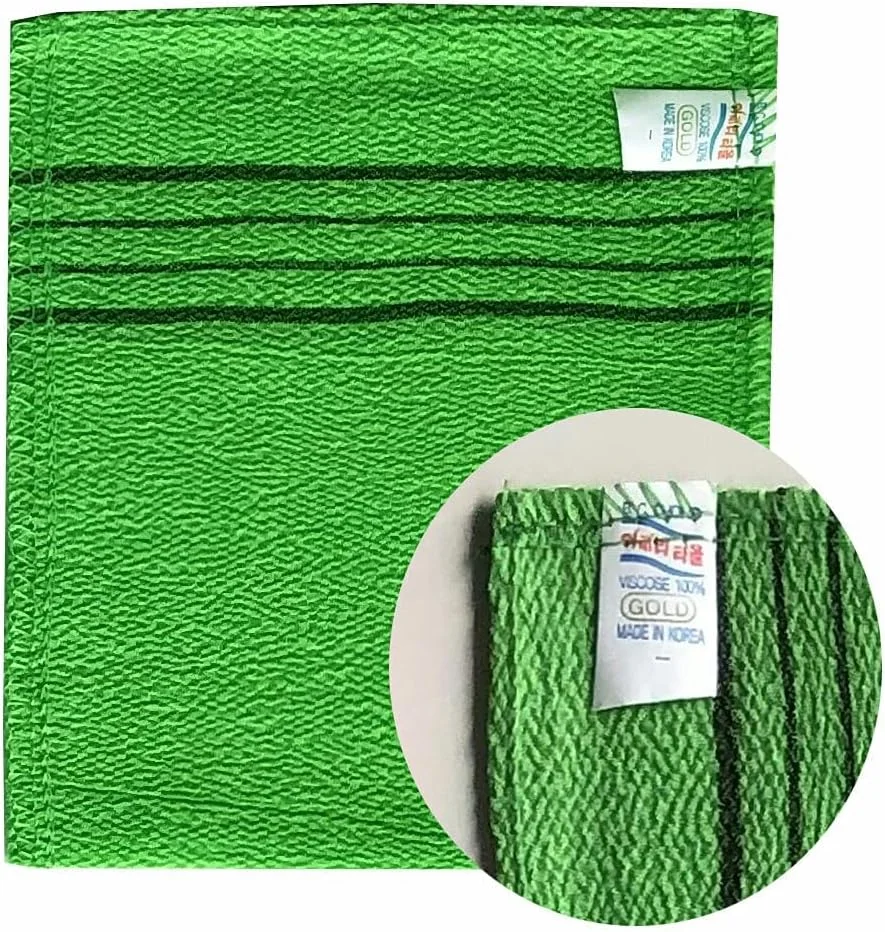HMI Korean Bath Exfoliating Washcloth Body Scrub Towel 8 Pcs - Red 4 Green 4 Small Size GOLDSANGSA HMI Korean Bath Exfoliating Washcloth Body Scrub Towel 8 Pcs - Red 4 Green 4 Small Size GOLDSANGSA