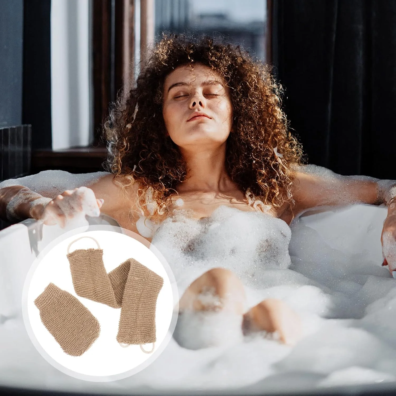 HEALLILY 2 عدد بند لیف پشت برای دوش گرفتن، برس لایه بردار بدن، لیف، دستکش حمام، لوازم جانبی حمام برای دوش گرفتن آقایان