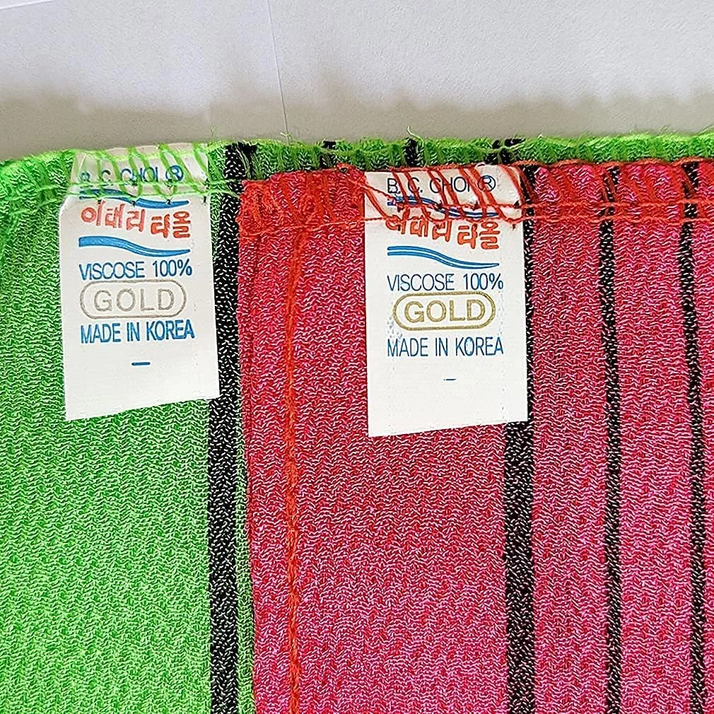 HMI Korean Bath Exfoliating Washcloth Body Scrub Towel 8 Pcs - Red 4 Green 4 Small Size GOLDSANGSA HMI Korean Bath Exfoliating Washcloth Body Scrub Towel 8 Pcs - Red 4 Green 4 Small Size GOLDSANGSA