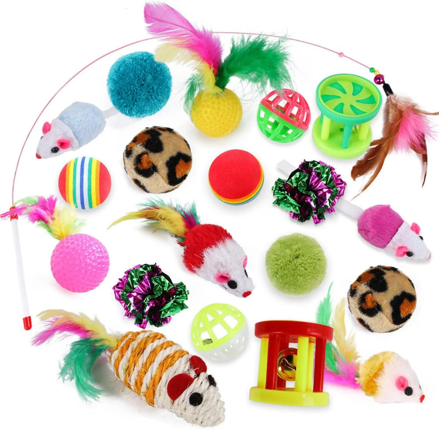 مجموعه 20 عددی اسباب بازی گربه ZELLYA، شامل اسباب بازی های متنوع بچه گربه، اسباب بازی موش بچه گربه، اسباب بازی توپ گربه، اسباب بازی چوب پر گربه، اسباب بازی زنگوله گربه، مجموعه اسباب بازی های تعاملی گربه برای گربه های خانگی مجموعه 20 عددی اسباب بازی گربه ZELLYA، شامل اسباب بازی های متنوع بچه گربه، اسباب بازی موش بچه گربه، اسباب بازی توپ گربه، اسباب بازی چوب پر گربه، اسباب بازی زنگوله گربه، مجموعه اسباب بازی های تعاملی گربه برای گربه های خانگی