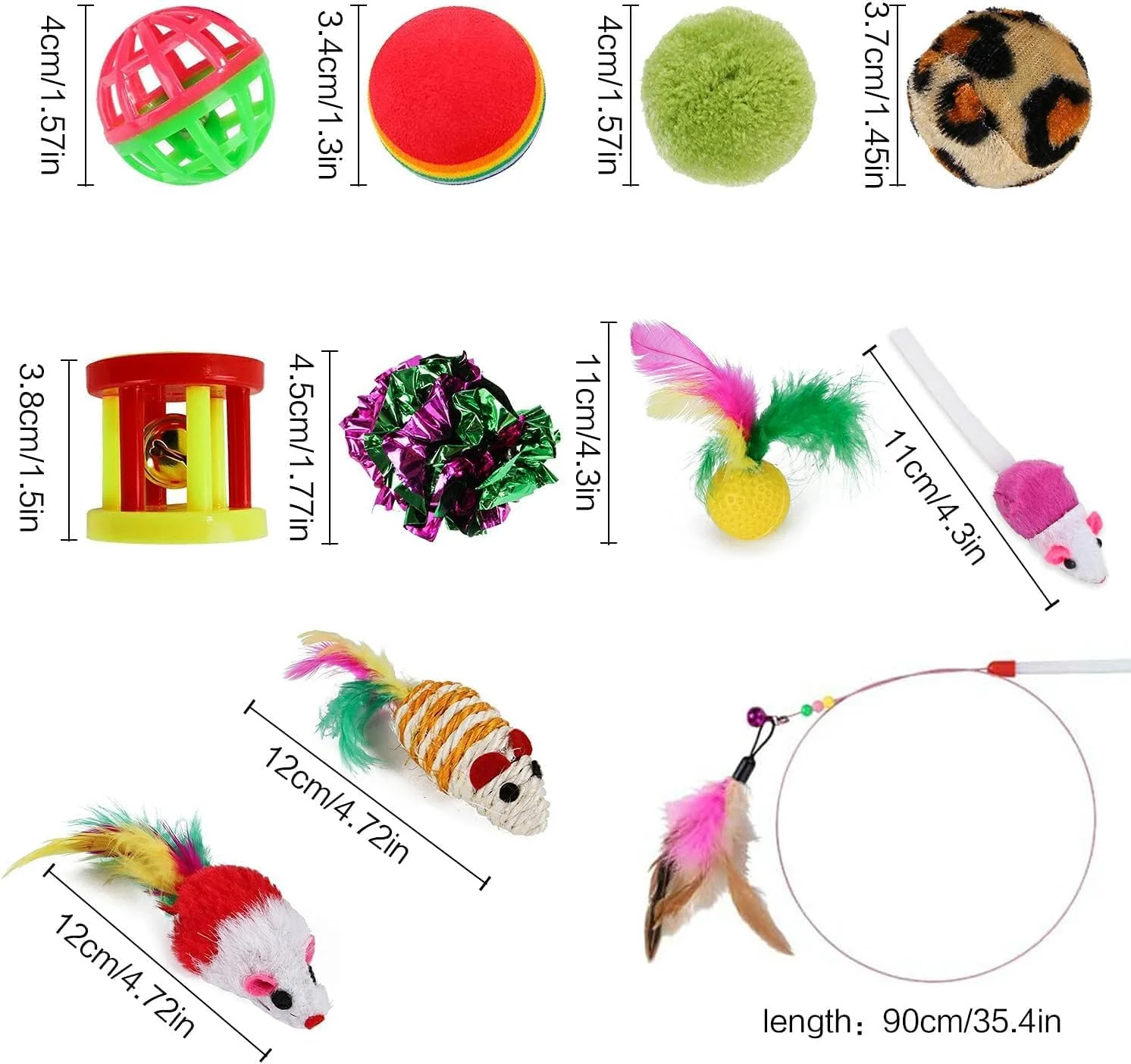 مجموعه 20 عددی اسباب بازی گربه ZELLYA، شامل اسباب بازی های متنوع بچه گربه، اسباب بازی موش بچه گربه، اسباب بازی توپ گربه، اسباب بازی چوب پر گربه، اسباب بازی زنگوله گربه، مجموعه اسباب بازی های تعاملی گربه برای گربه های خانگی