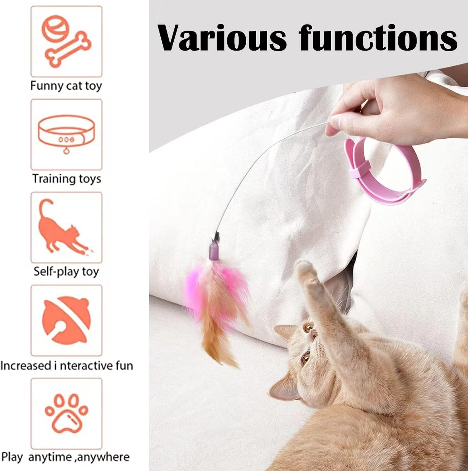 اسباب بازی پر دار گربه زلیا 2 عددی، اسباب بازی تعاملی یقه ای با پر و زنگوله، هدیه اسباب بازی داخلی برای گربه ها برای کاهش تنهایی آنها، اسباب بازی ایده آل برای یک یا چند گربه به طور همزمان (صورتی سبز) اسباب بازی پر دار گربه زلیا 2 عددی، اسباب بازی تعاملی یقه ای با پر و زنگوله، هدیه اسباب بازی داخلی برای گربه ها برای کاهش تنهایی آنها، اسباب بازی ایده آل برای یک یا چند گربه به طور همزمان (صورتی سبز)