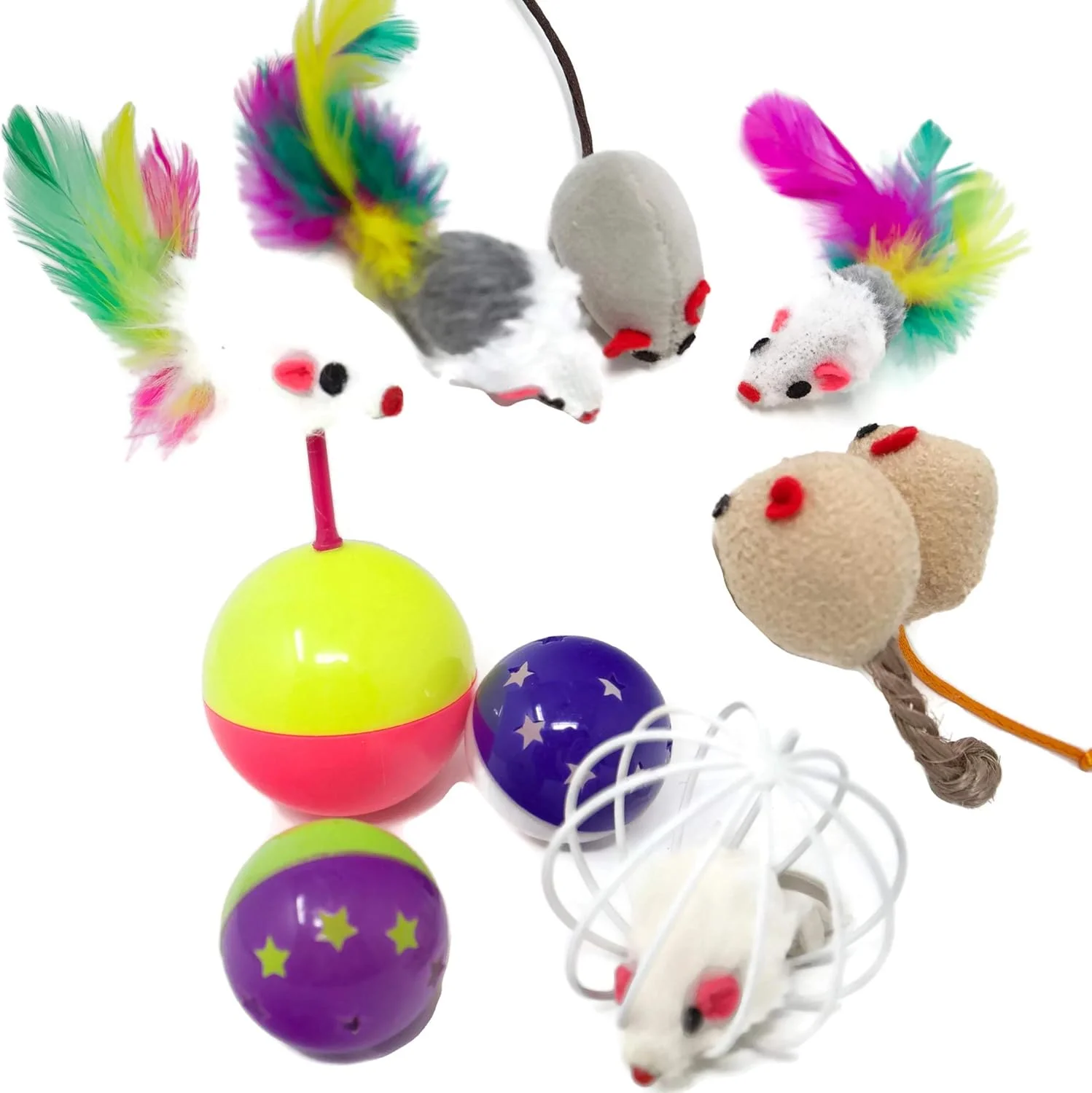 Youngever 24 Cat Toys Kitten Toys Assortments, 2 Way Tunnel, Cat Feather Teaser - Wand Interactive Feather Toy Fluffy Mouse, Crinkle Balls for Cat, Puppy, Kitty, Kitten Youngever 24 Cat Toys Kitten Toys Assortments, 2 Way Tunnel, Cat Feather Teaser - Wand Interactive Feather Toy Fluffy Mouse, Crinkle Balls for Cat, Puppy, Kitty, Kitten