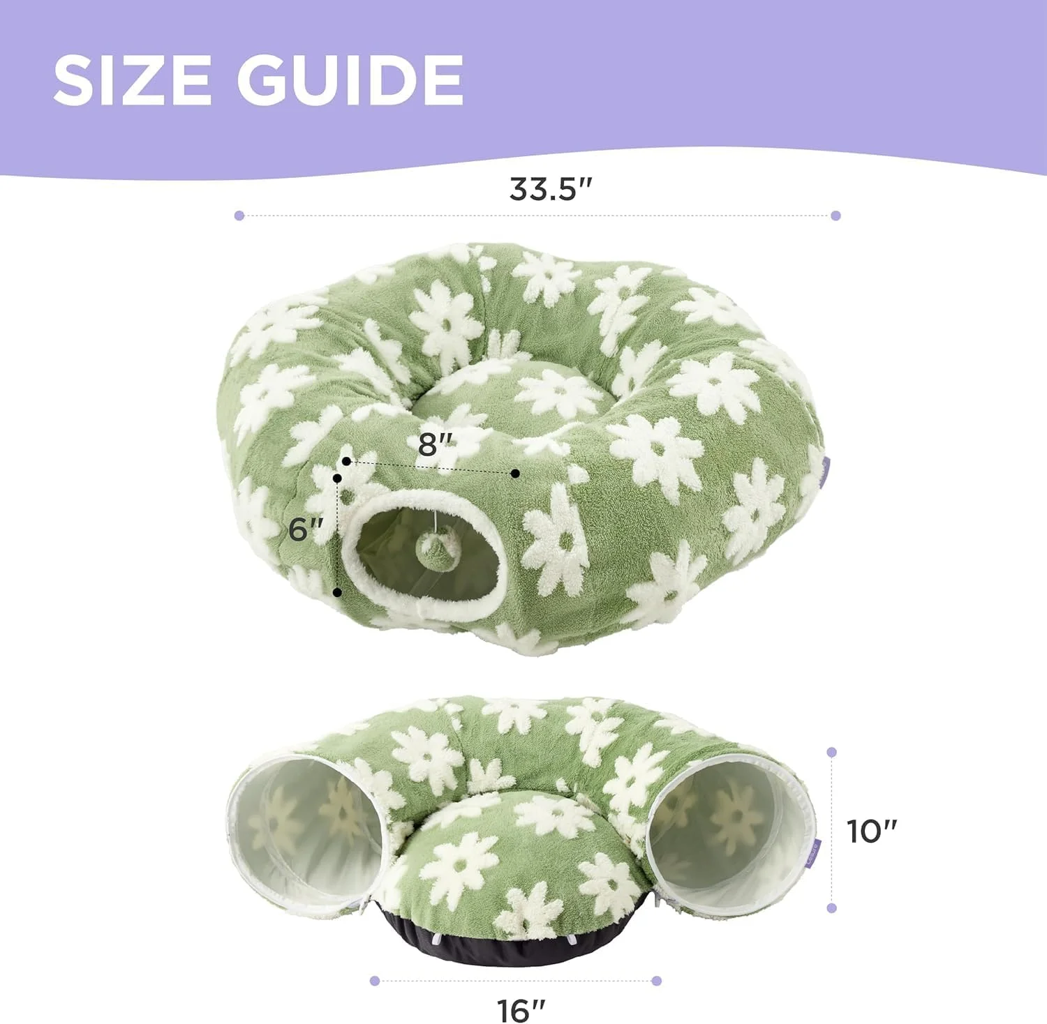 تخت تونلی گربه YOUWE7 برای گربه های خانگی - اسباب بازی تونلی دونات گربه ای زیبا با کوسن دایره ای قابل شستشو، اسباب بازی غار دالی موشه گرد برای بچه گربه/توله سگ/خرگوش (سبز) تخت تونلی گربه YOUWE7 برای گربه های خانگی - اسباب بازی تونلی دونات گربه ای زیبا با کوسن دایره ای قابل شستشو، اسباب بازی غار دالی موشه گرد برای بچه گربه/توله سگ/خرگوش (سبز)