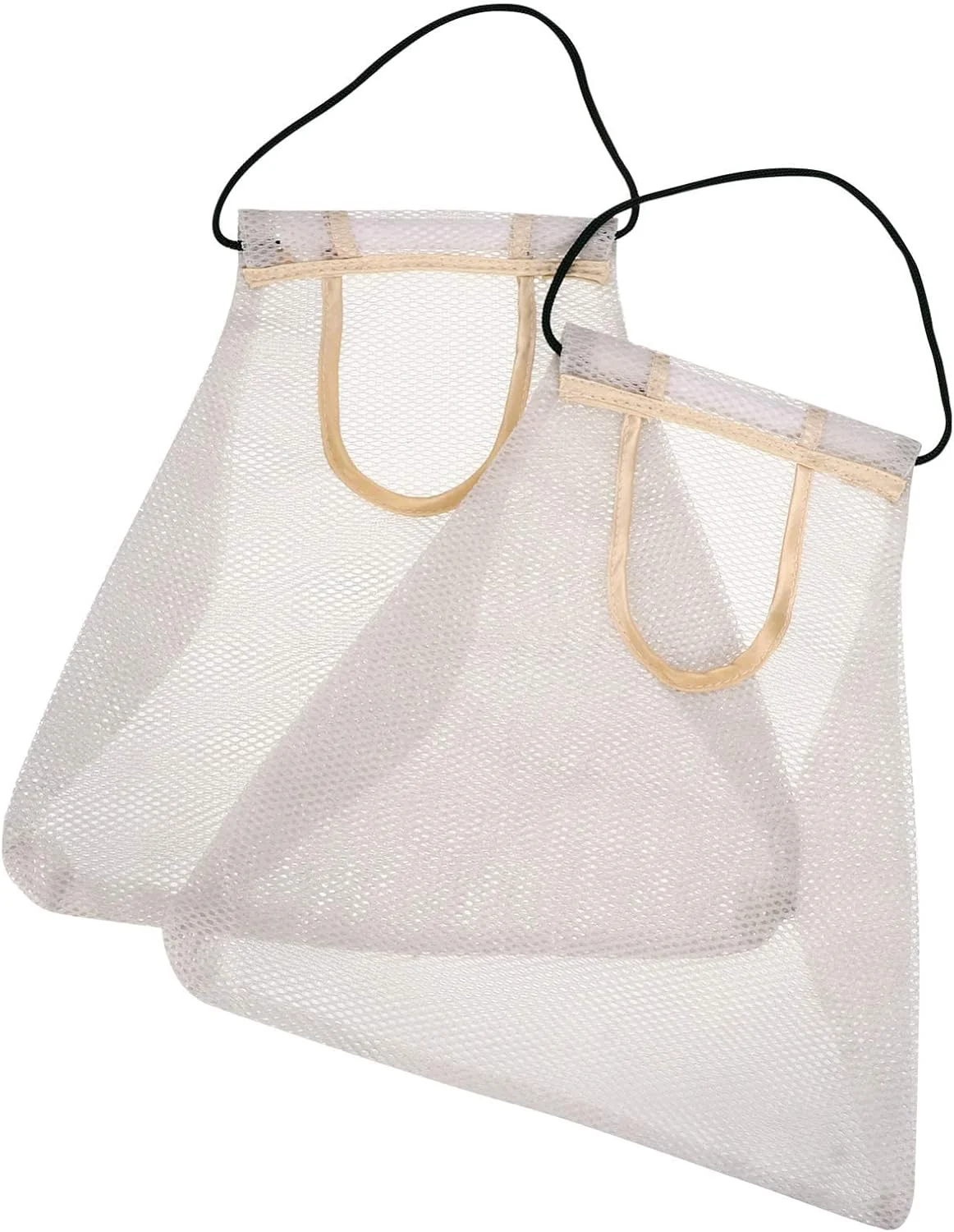 2 عدد کیسه توری خرید مواد غذایی، کیسه های خرید ارگانیک آویز برای نگهداری میوه، سبزیجات، سیب زمینی و پیاز در آشپزخانه