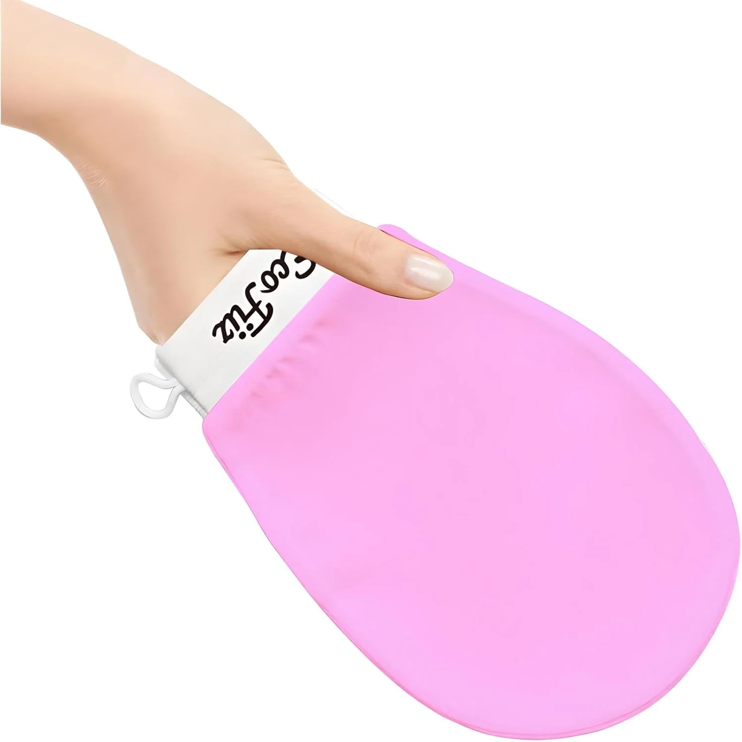 دستکش لایه بردار کره ای EcoFiiz - دستکش لوفا اسکراب عمیق بدن برای از بین بردن پوست مرده، حمام و حمام مغربی - دستکش اسپا مراکشی Kessa برای مردان و زنان "صورتی"